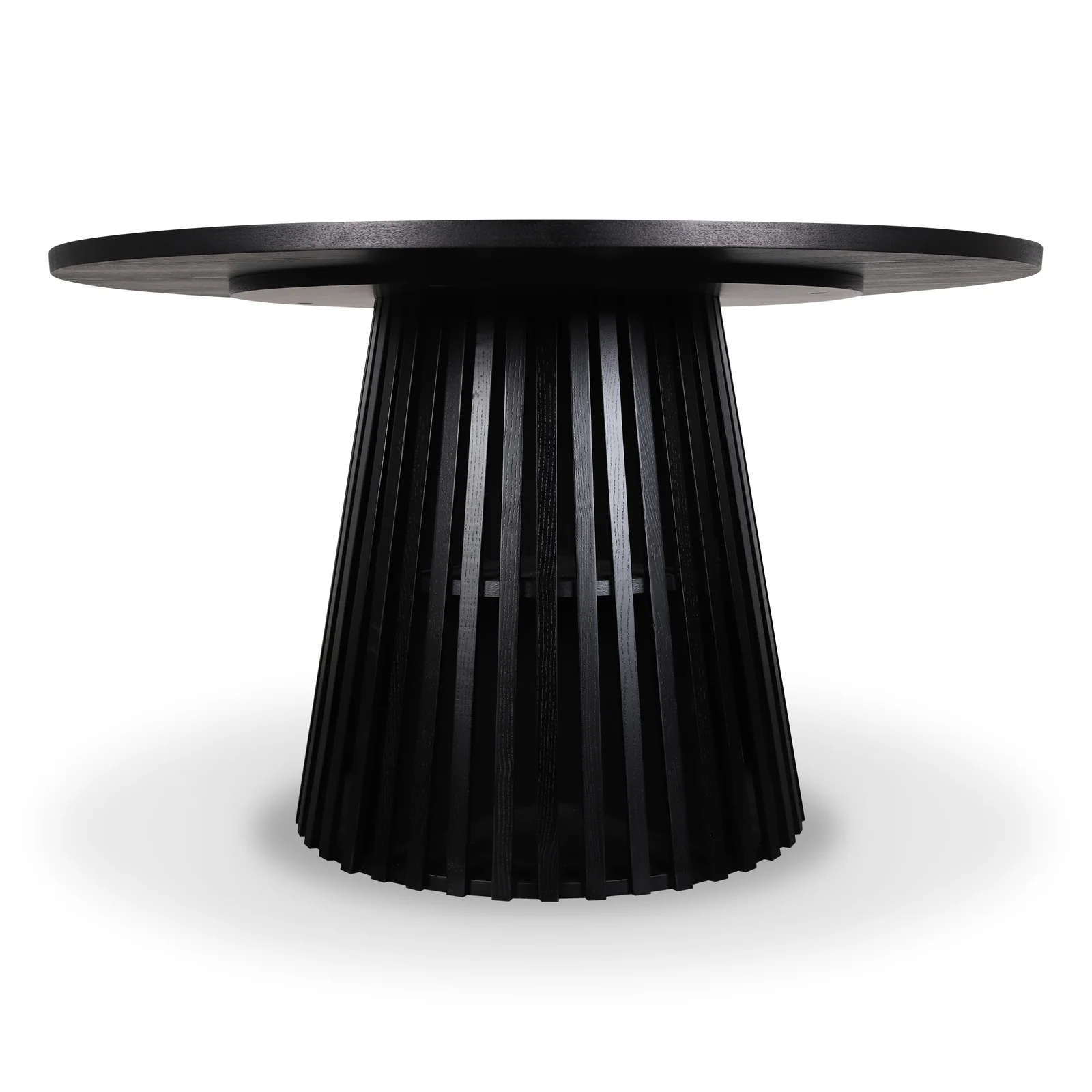 Riri 120cm Round Fluted Dining Table in Black