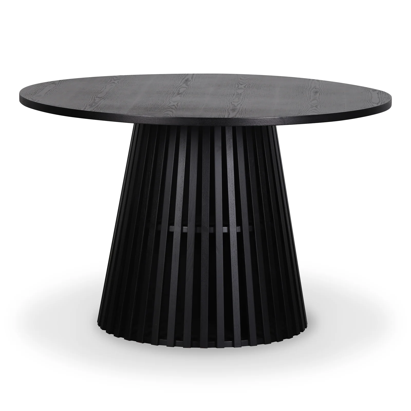 Riri 120cm Round Fluted Dining Table in Black - Image 3