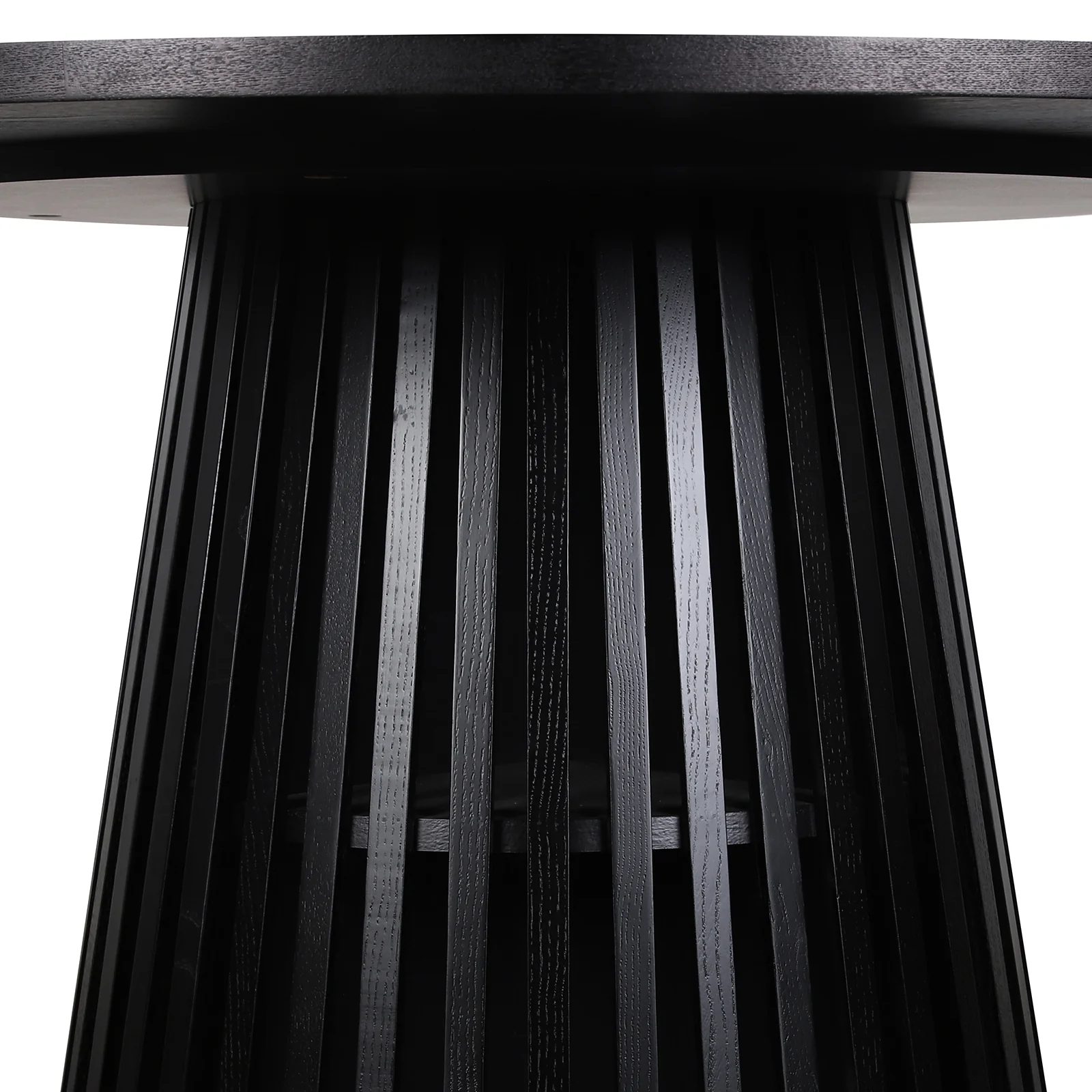 Riri 120cm Round Fluted Dining Table in Black - Image 4
