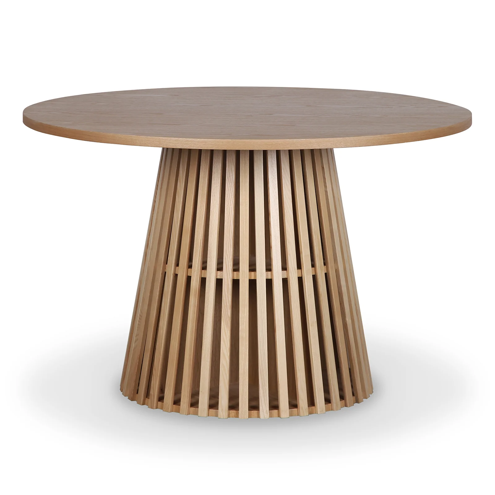 Riri 120cm Round Fluted Dining Table in Oak