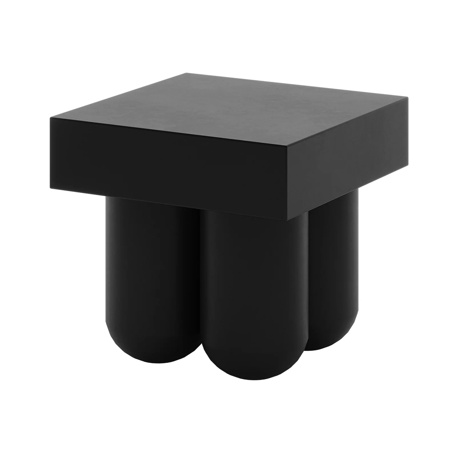 Rissa Curved Outdoor Concrete Side Table in Black
