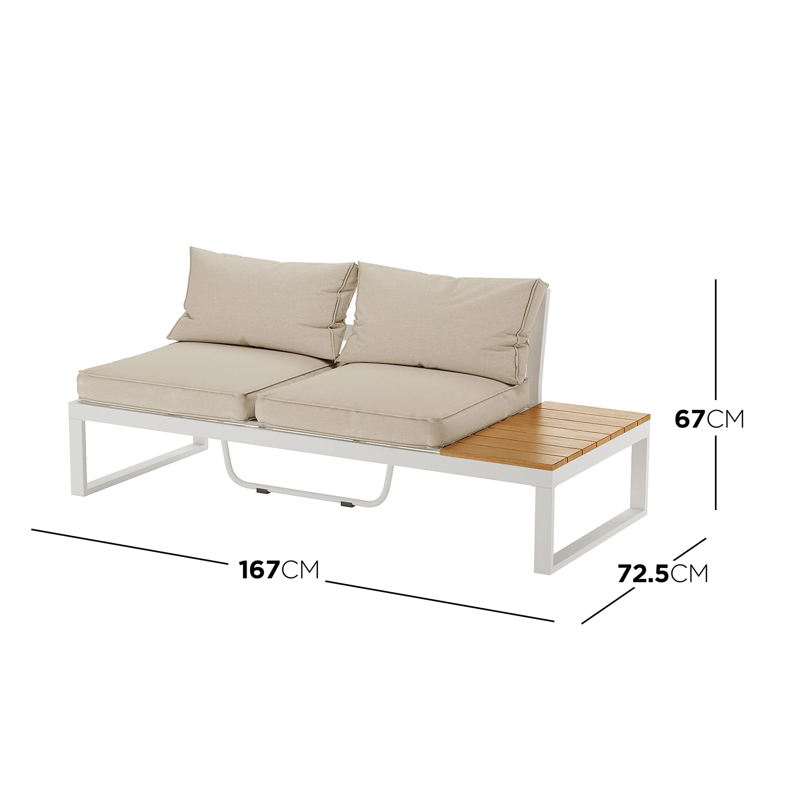 Rosa 5 Seater Corner Outdoor Sofa Set with Table in Beige - Image 3