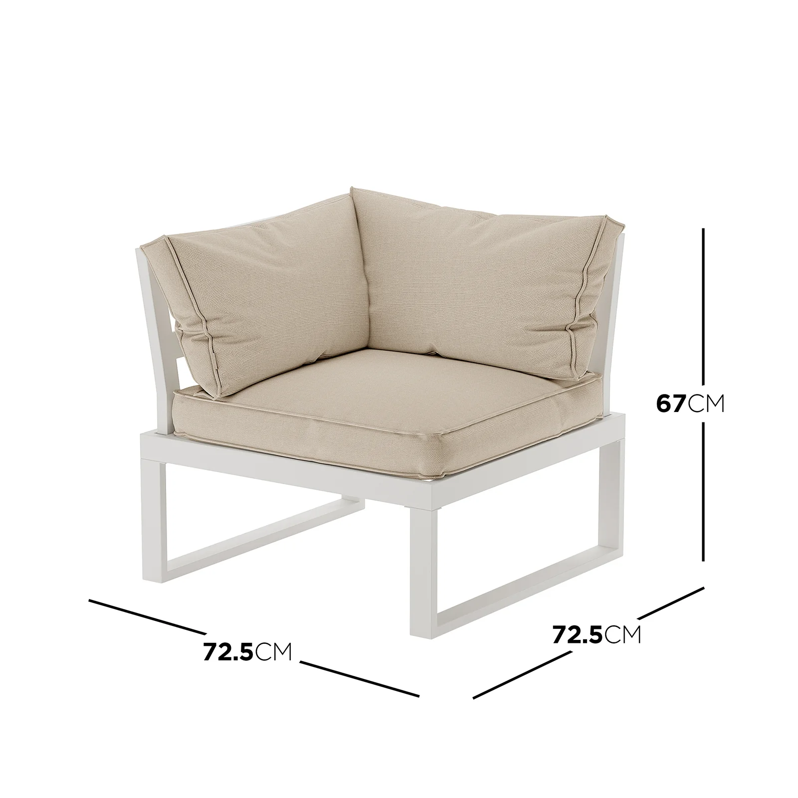 Rosa 5 Seater Corner Outdoor Sofa Set with Table in Beige - Image 4