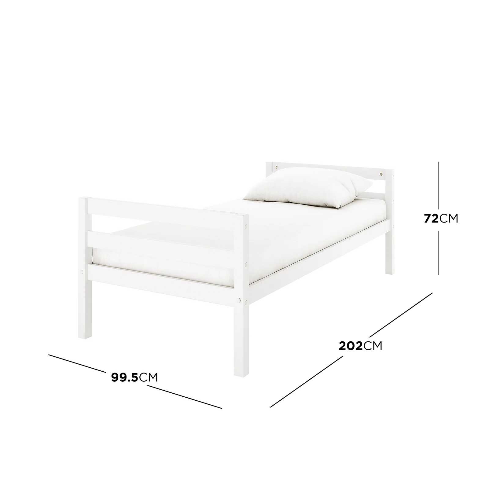 Ross Solid Pine Wood Bunk Bed with Storage in White - Image 4