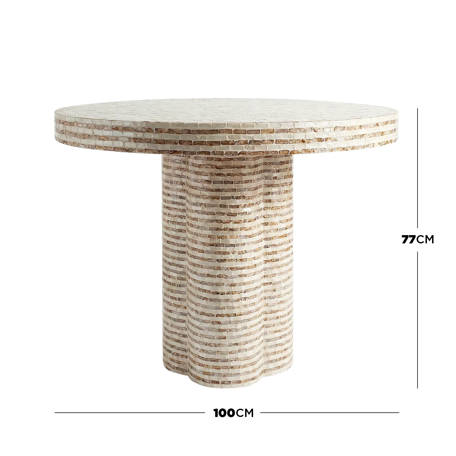 Roux Round Mother of Pearl Console Table in Mocha Cream - Image 5