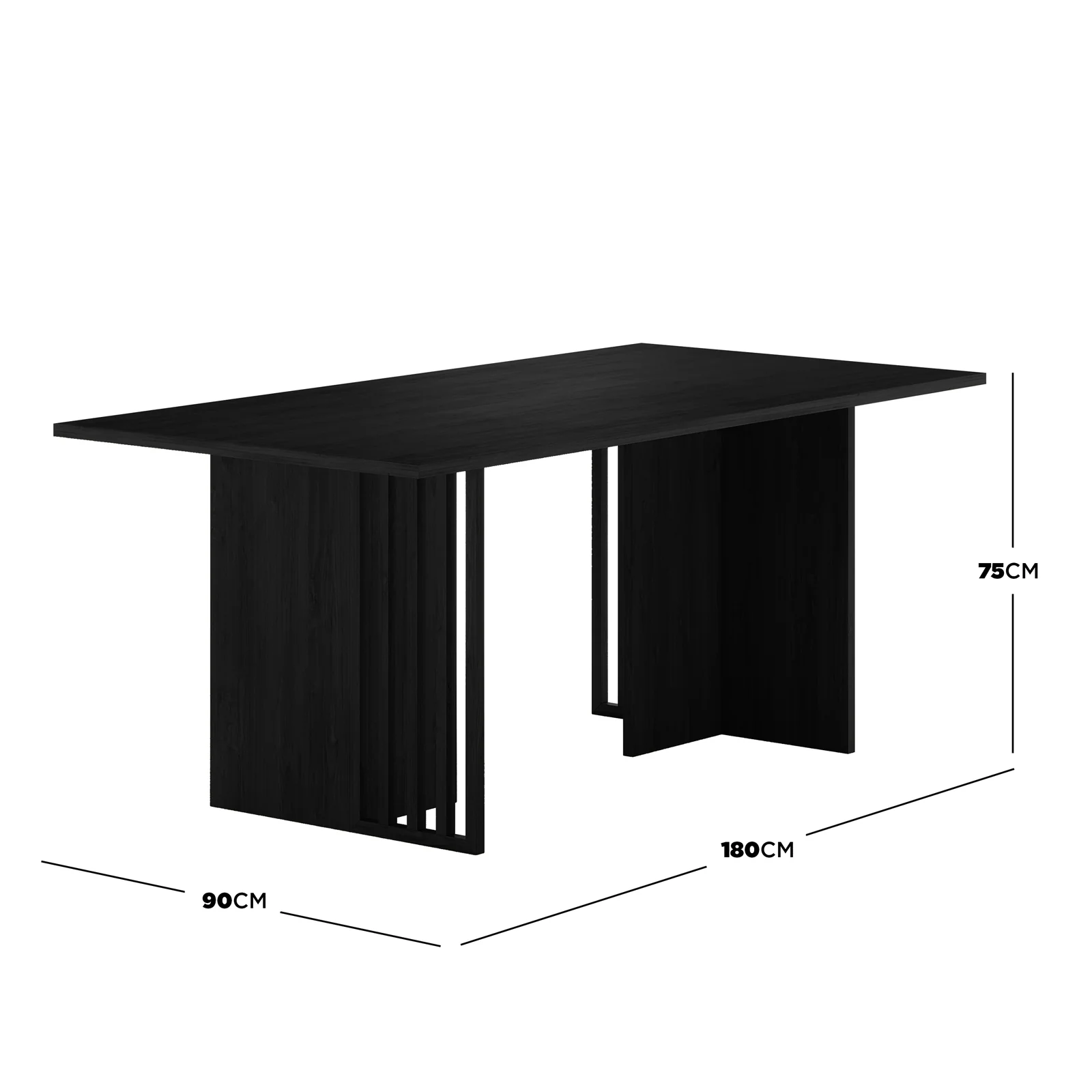 Rowley 180cm Dining Table in Black - Image 3