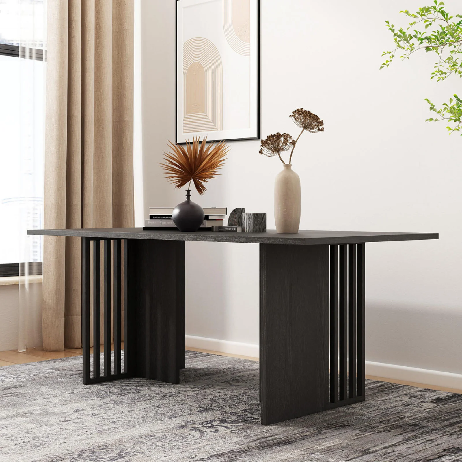 Rowley 180cm Dining Table in Black - Image 4