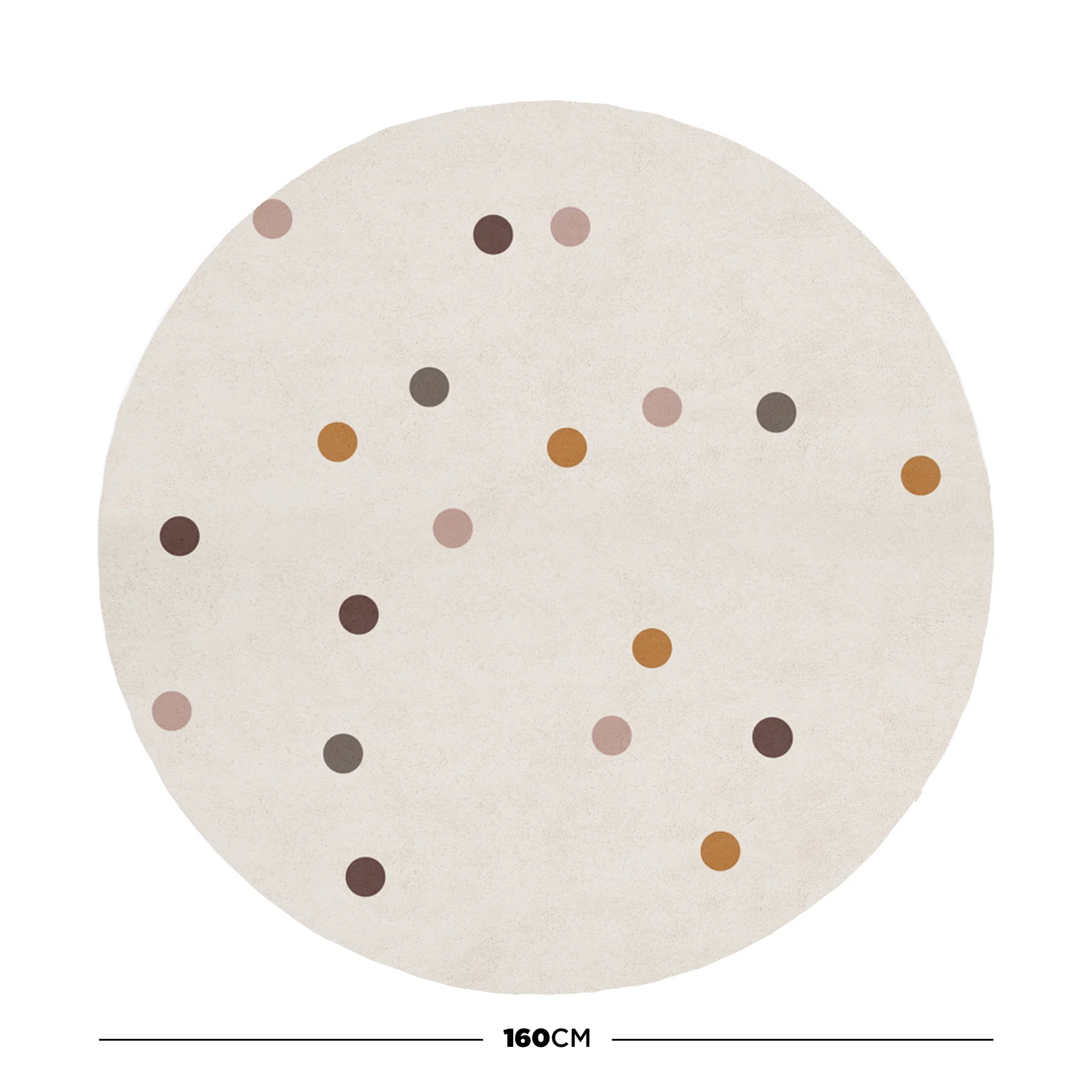 Roya 160x160cm Round Polka Dot Kids Indoor Rug - Image 3