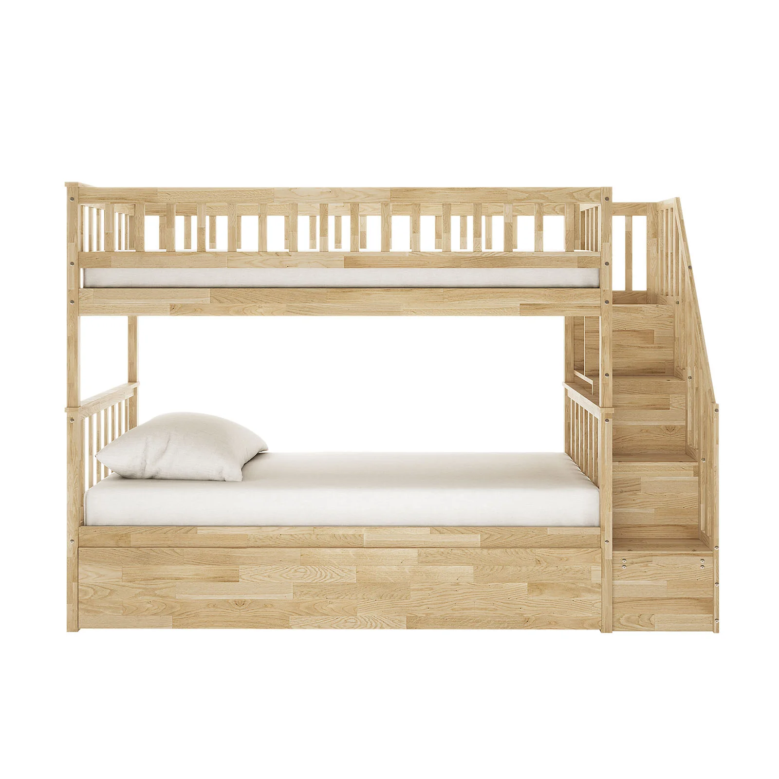 Sabbie Hardwood Single Storage Bunk Bed in Natural - Image 4