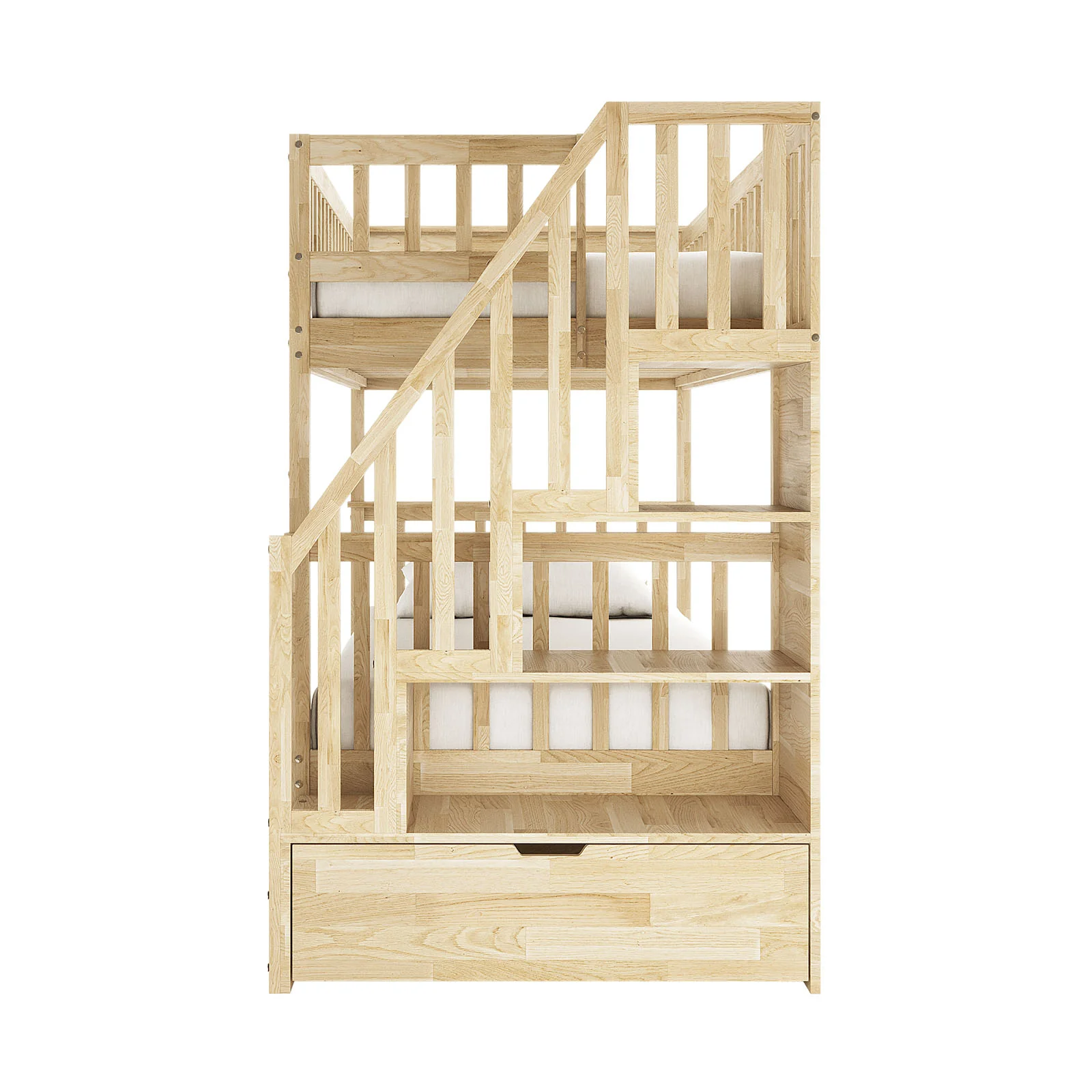 Sabbie Hardwood Single Storage Bunk Bed in Natural - Image 5