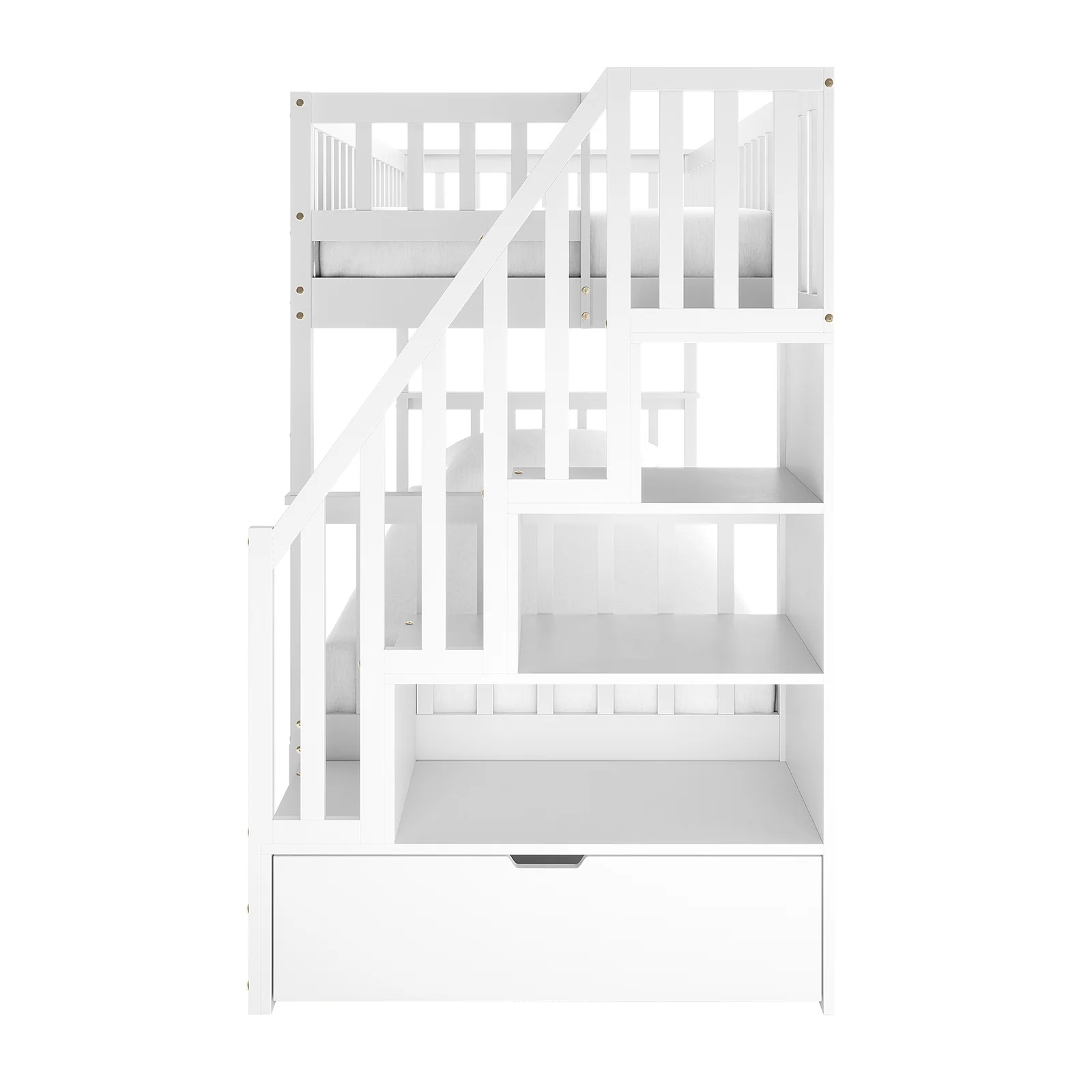 Sabbie Hardwood Single Storage Bunk Bed in White - Image 5