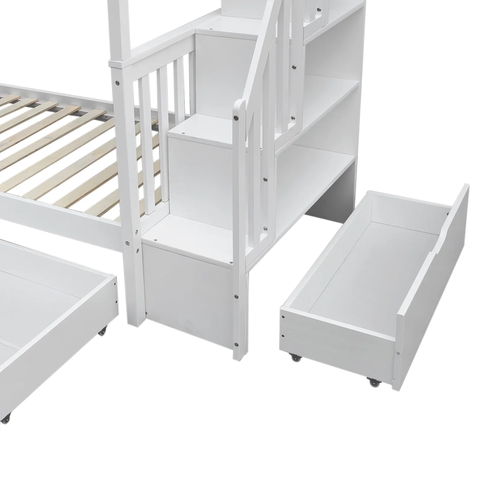 Sabbie Hardwood Single Storage Bunk Bed in White - Image 6