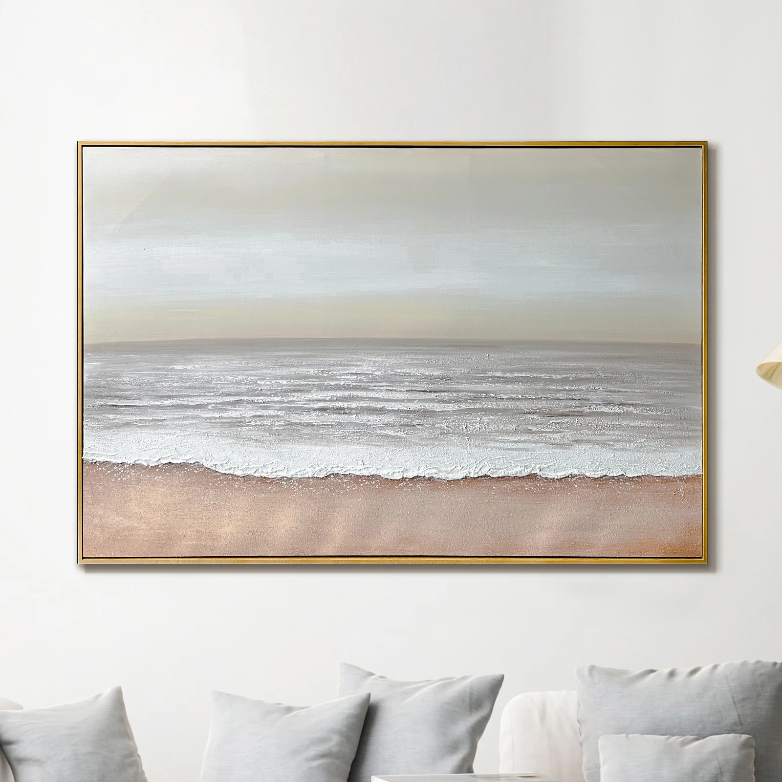 Sable 100x150cm Coastal Framed Textured Canvas 3D Wall Art - Image 2