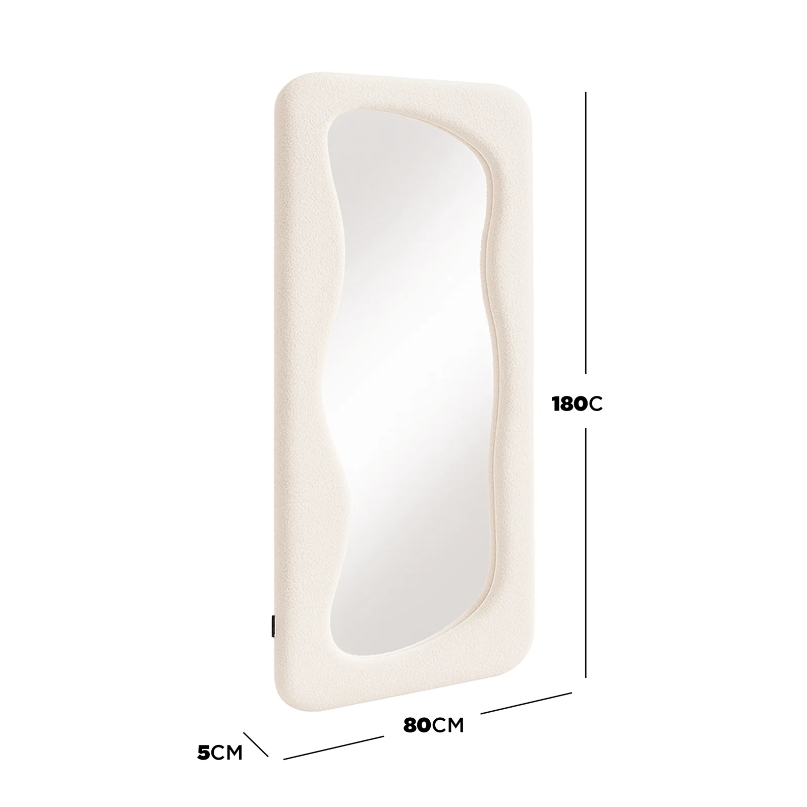 Sabrina 180cm Curved Full Length Mirror in Beige - Image 3