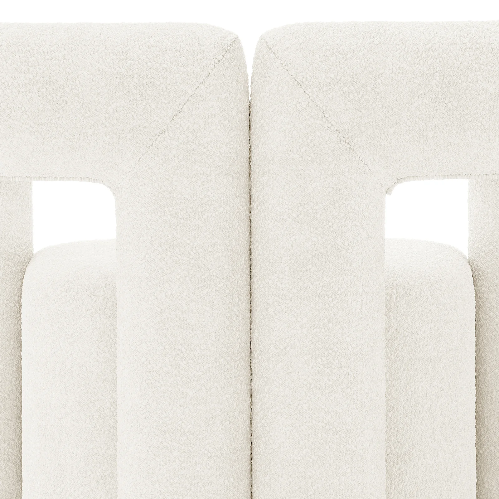 Safi Boucle Curved Accent Chair in Eggshell White - Image 9