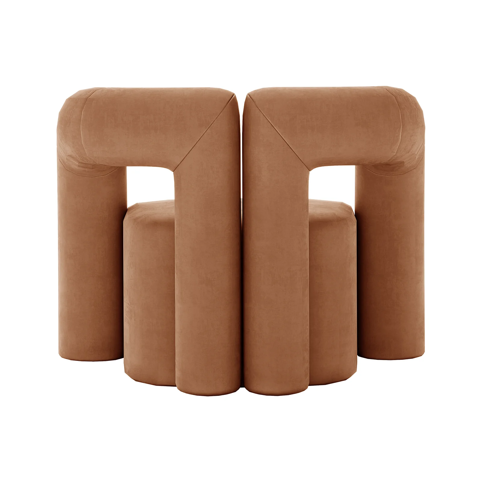 Safi Velvet Curved Accent Chair in Burnt Orange - Image 7