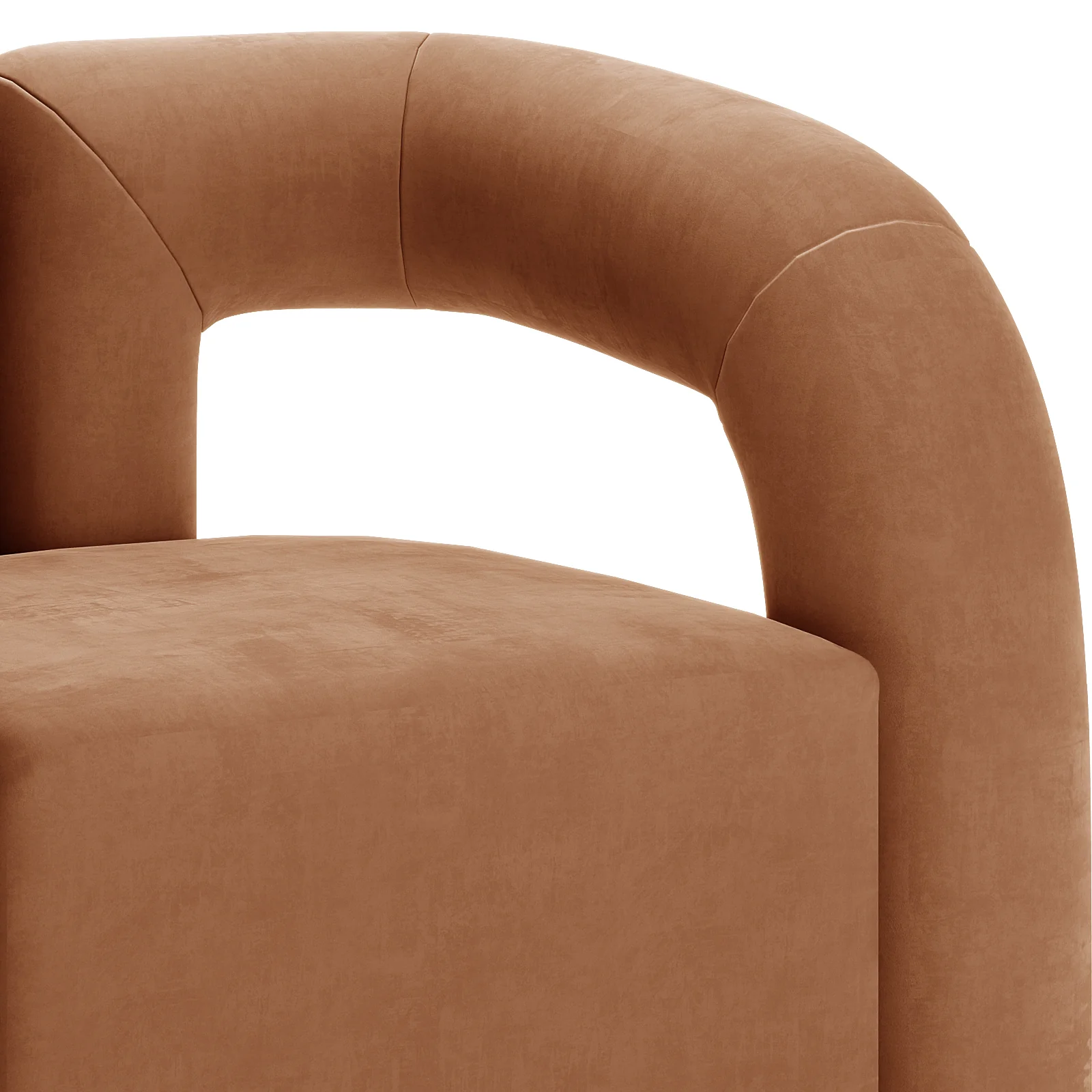 Safi Velvet Curved Accent Chair in Burnt Orange - Image 8