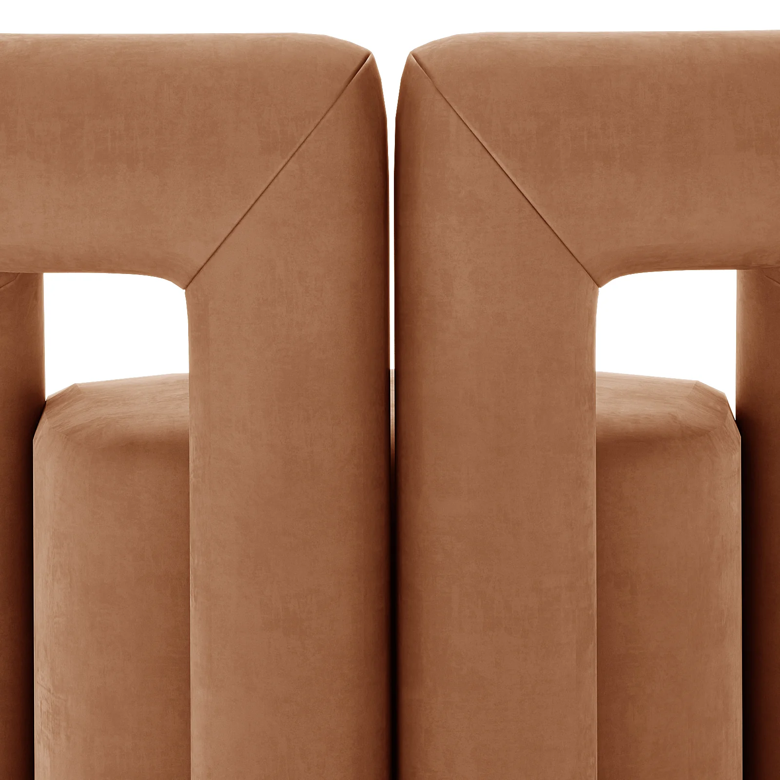 Safi Velvet Curved Accent Chair in Burnt Orange - Image 9