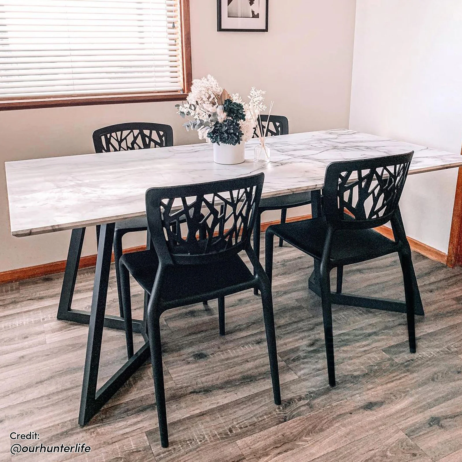 Salen 180cm 6 Seater Dining Table in White Marble - Image 4