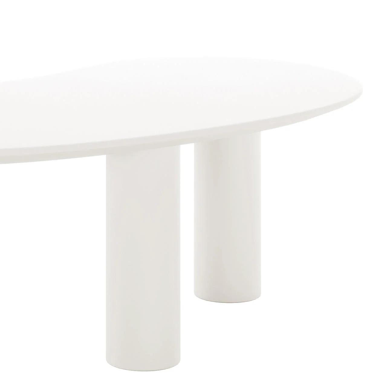 Sallie Cashew Coffee Table with Pillar Legs in White - Image 8