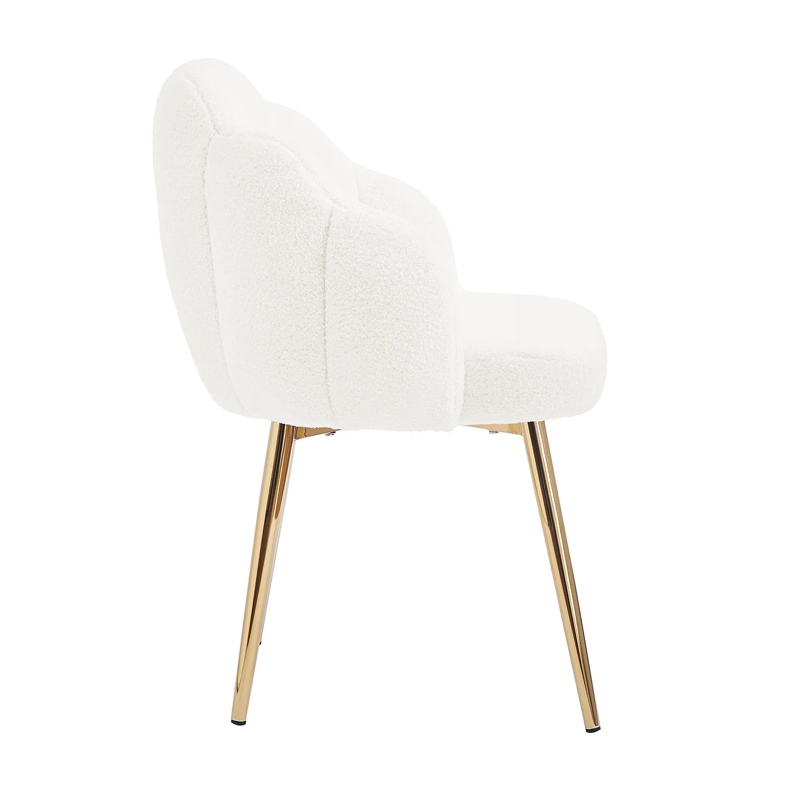 Sally Scalloped Boucle Dining Chair Set of 2 in Gold & Cream - Image 5