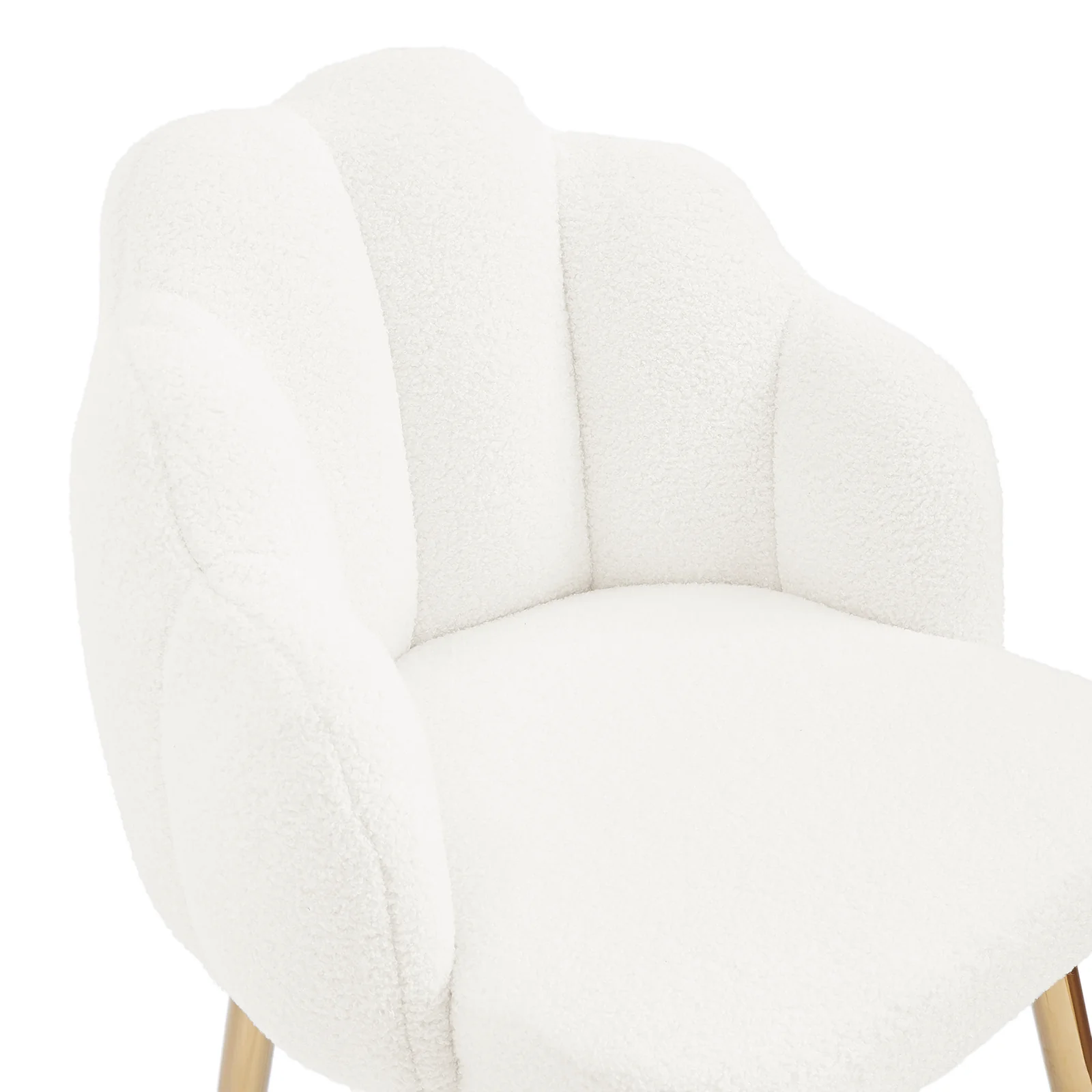 Sally Scalloped Boucle Dining Chair Set of 2 in Gold & Cream - Image 7