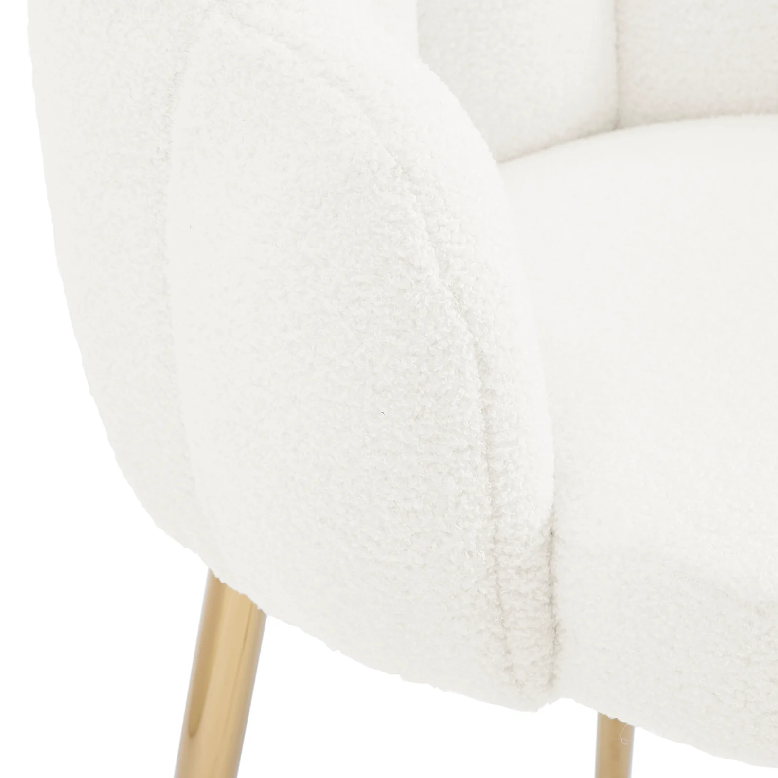 Sally Scalloped Boucle Dining Chair Set of 2 in Gold & Cream - Image 8