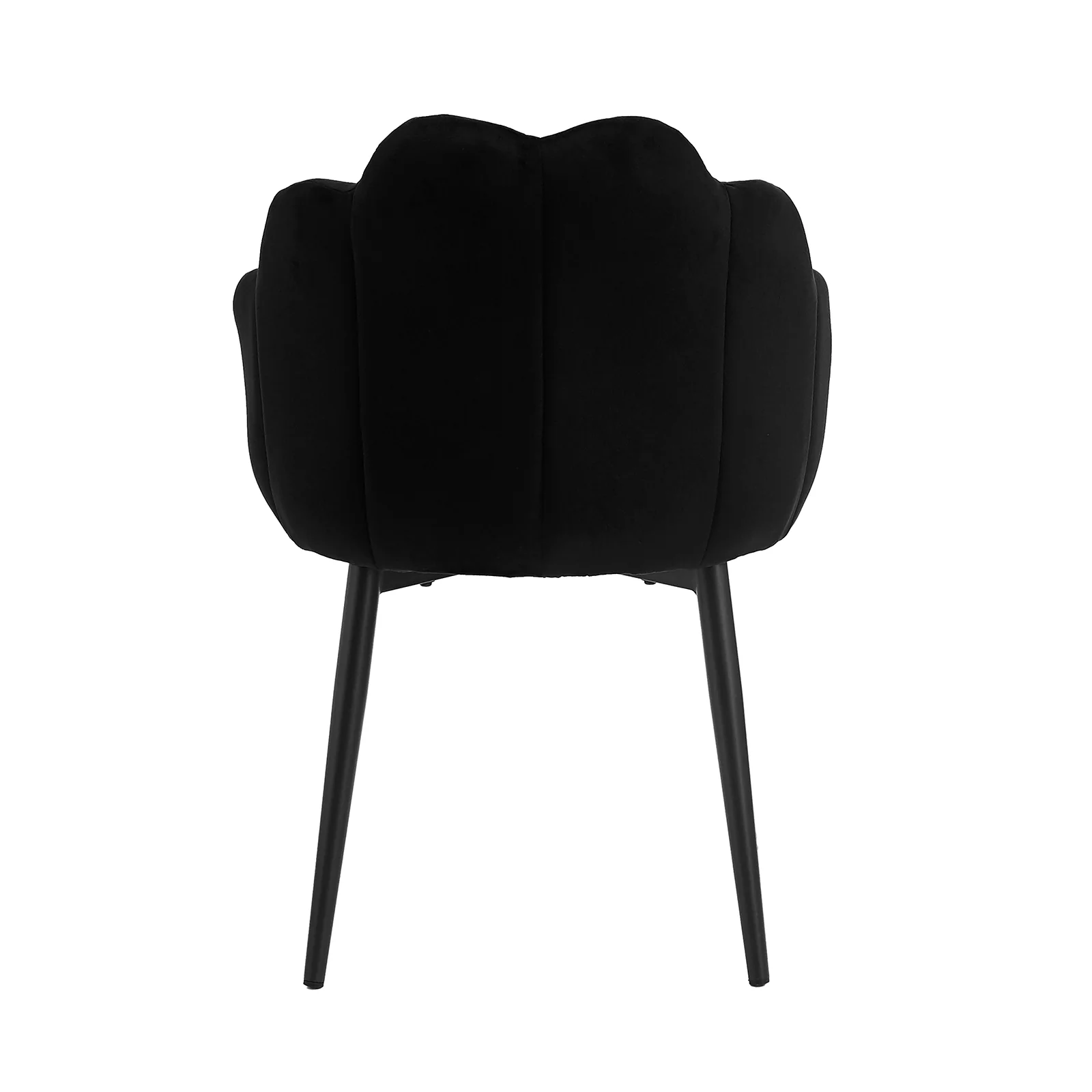 Sally Scalloped Velvet Dining Chair Set of 2 in Black - Image 6