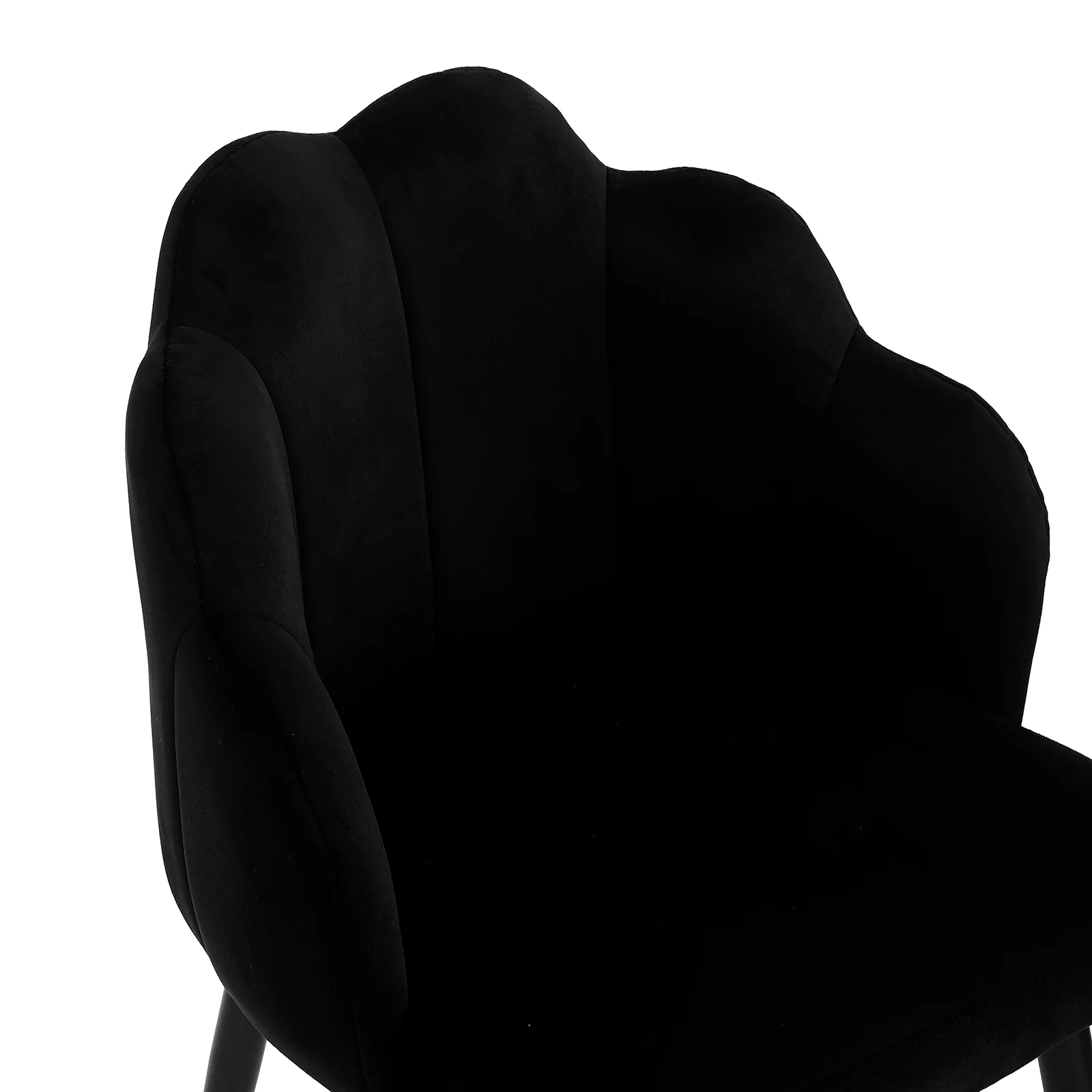Sally Scalloped Velvet Dining Chair Set of 2 in Black - Image 7