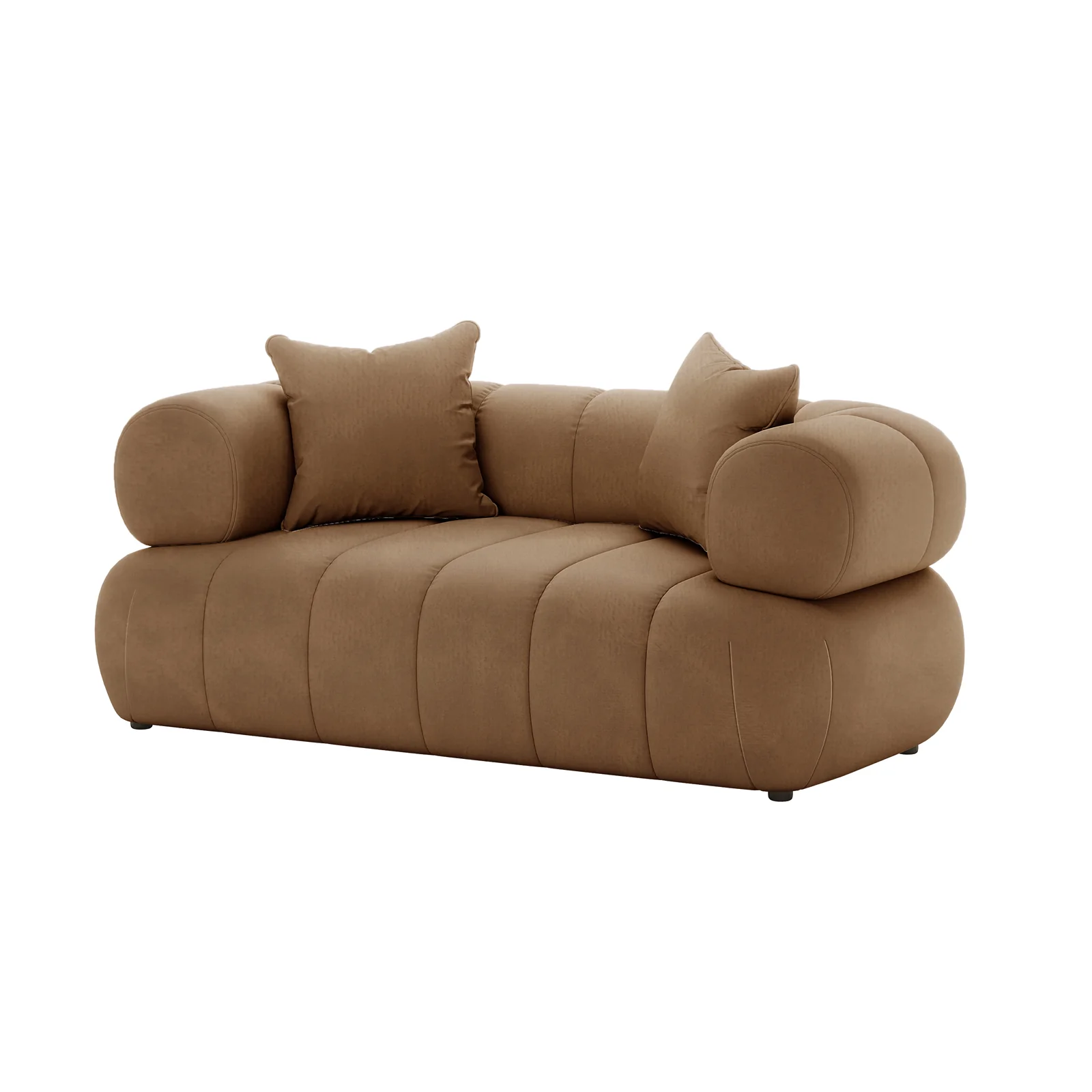 Samira 2 Seater Velvet Lounge in Camel Brown