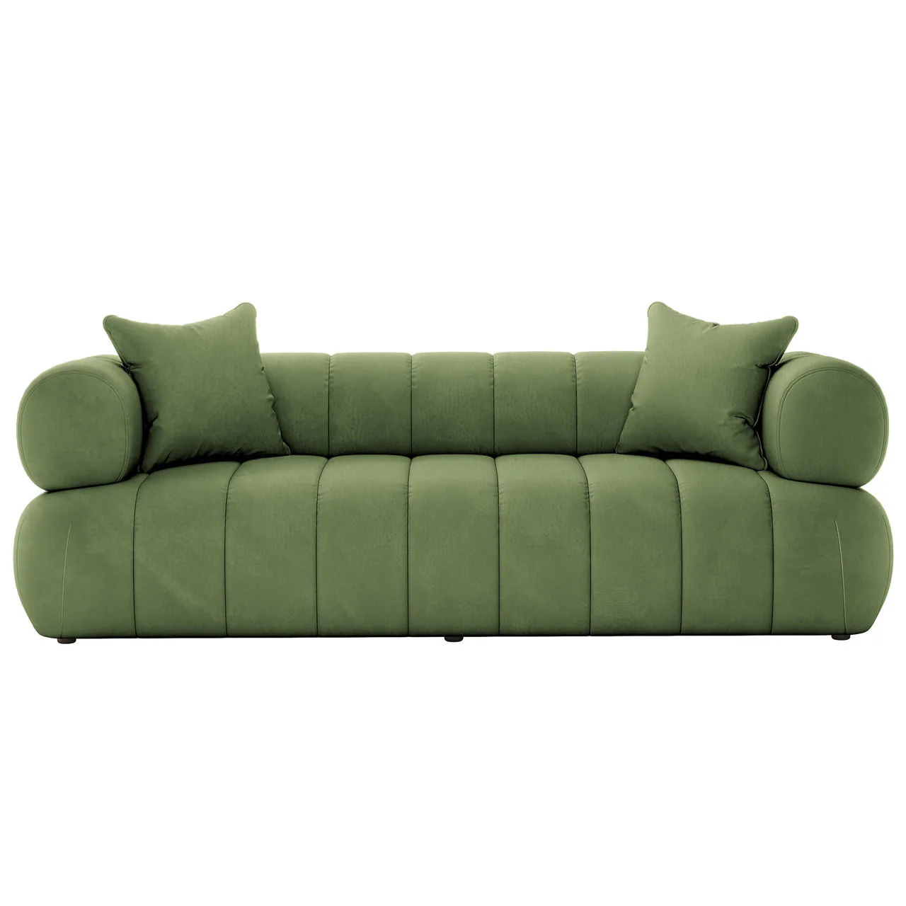 Samira 3 Seater Velvet Sofa in Prasinous Green - Image 5