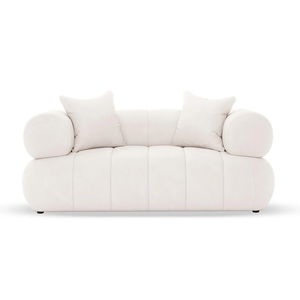 Samira 5 Seater Velvet Sofa Set in Cream - Image 9