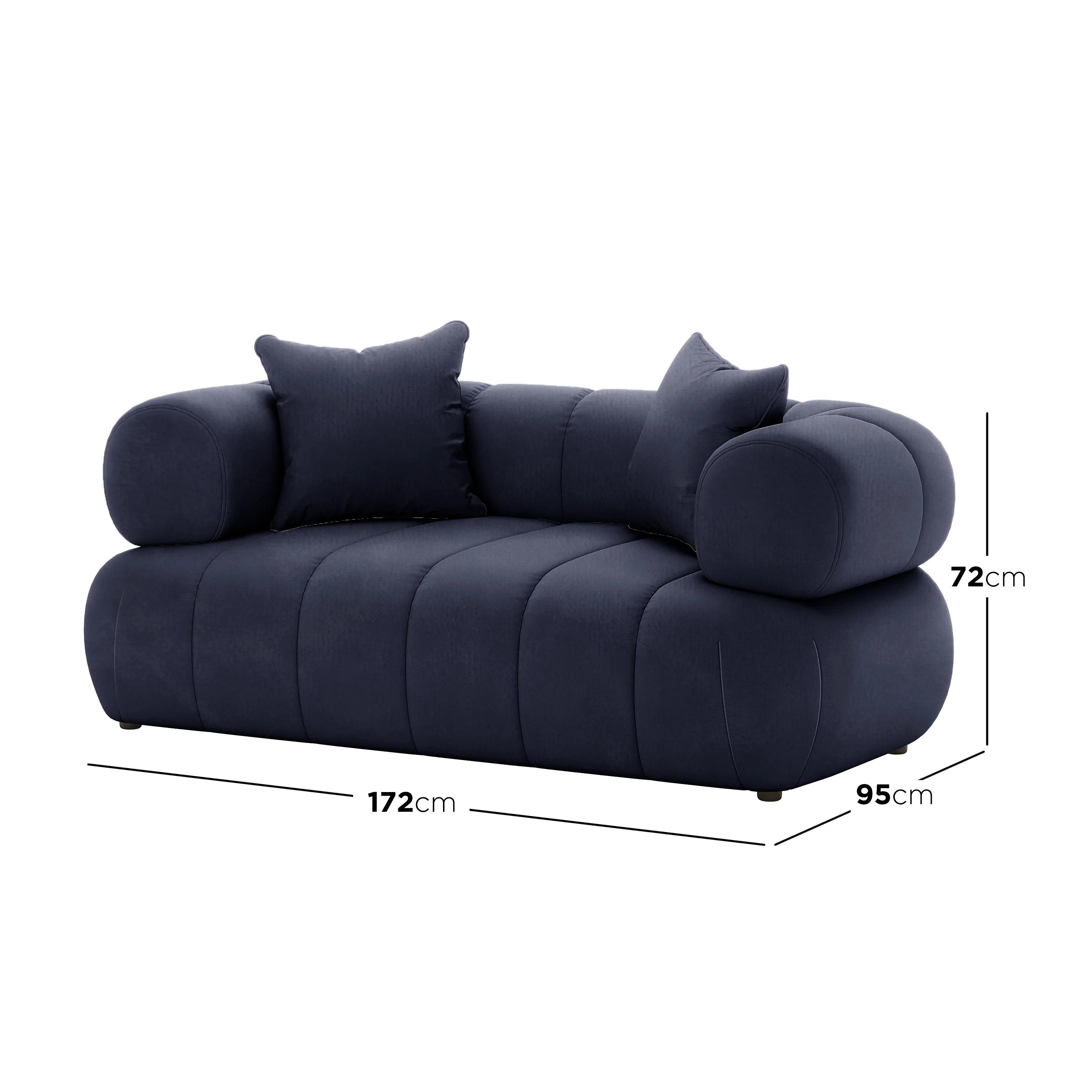 Samira 5 Seater Velvet Sofa Set in Navy Blue - Image 12
