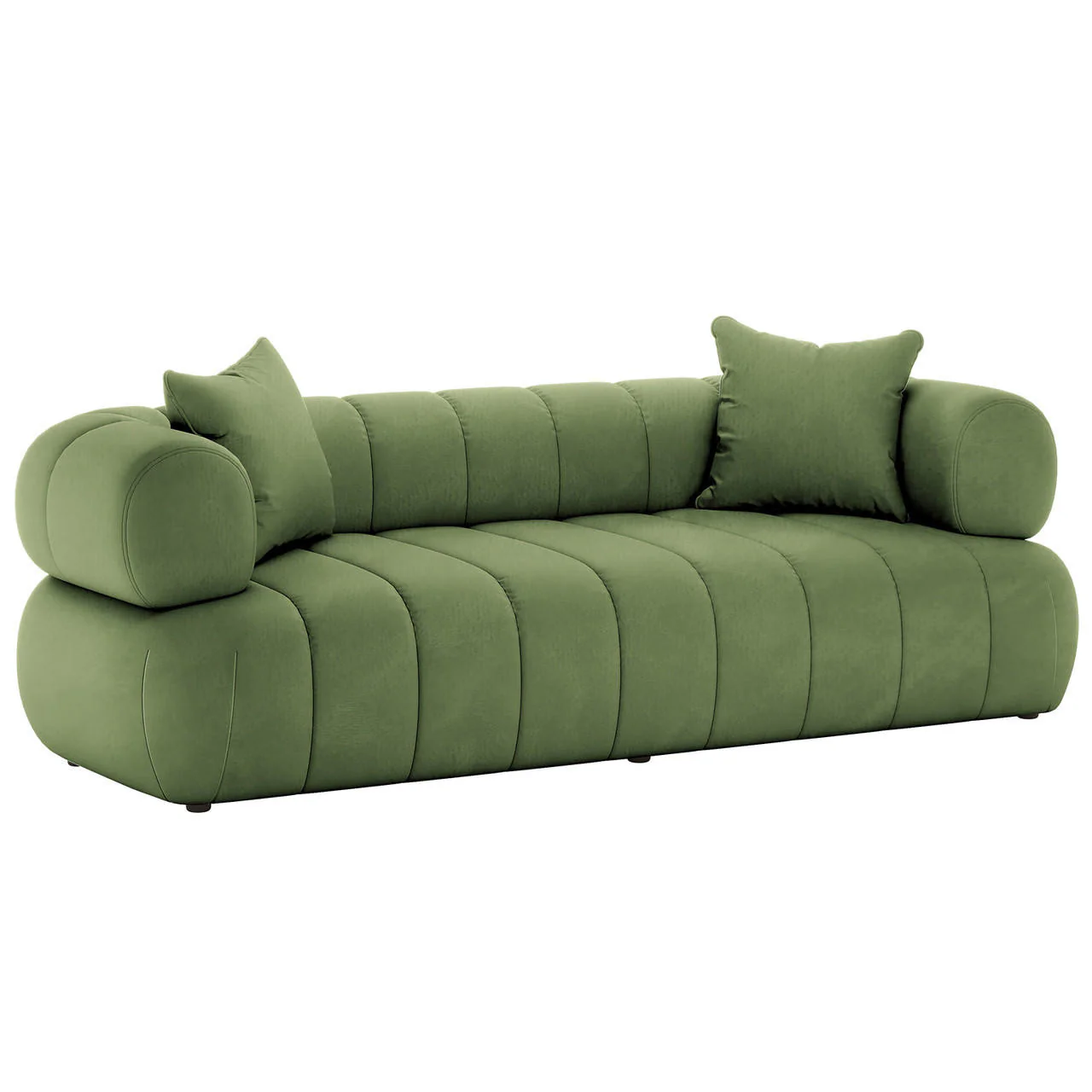 Samira 5 Seater Velvet Sofa Set in Prasinous Green - Image 8