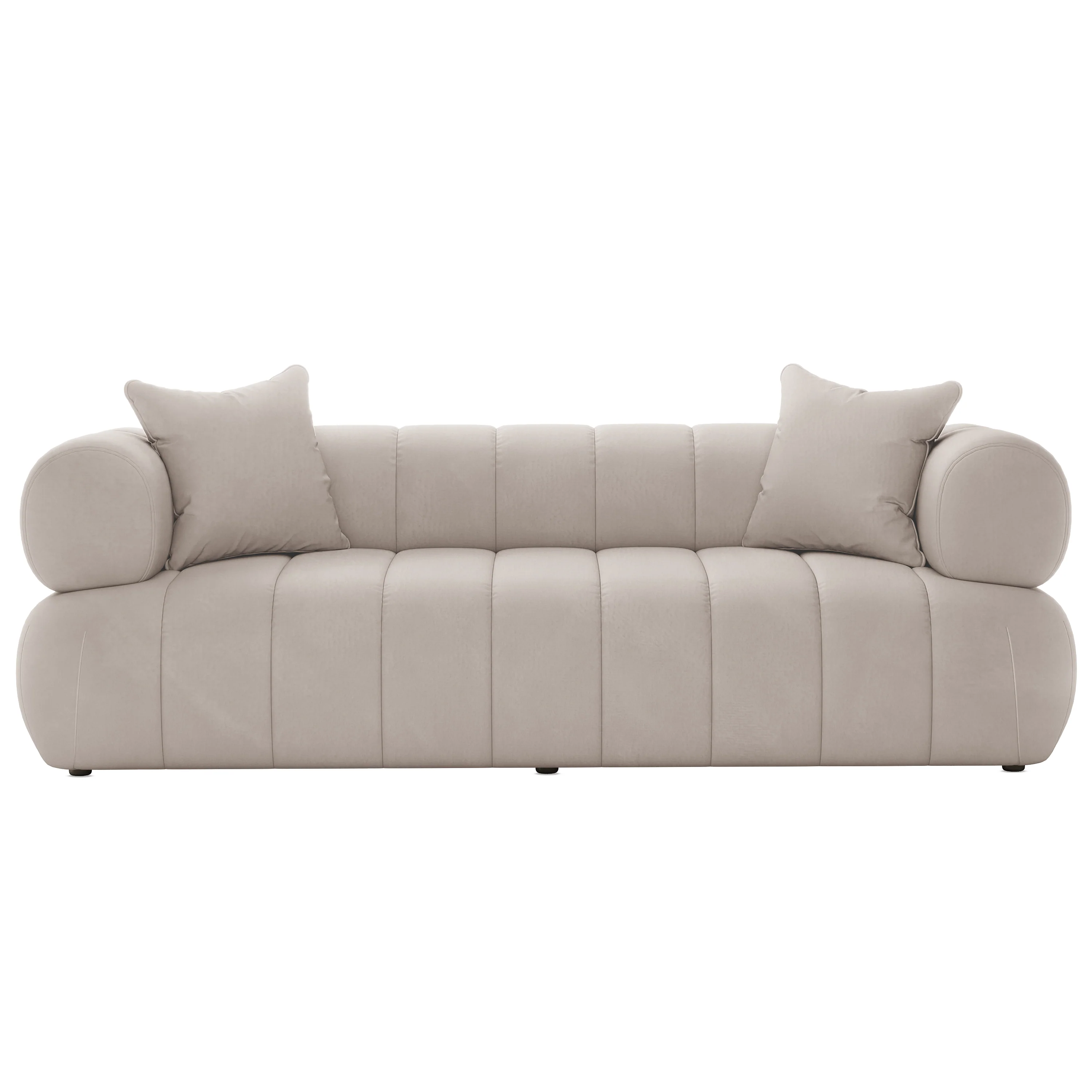 Samira 5 Seater Velvet Sofa Set in Warm Beige - Image 7