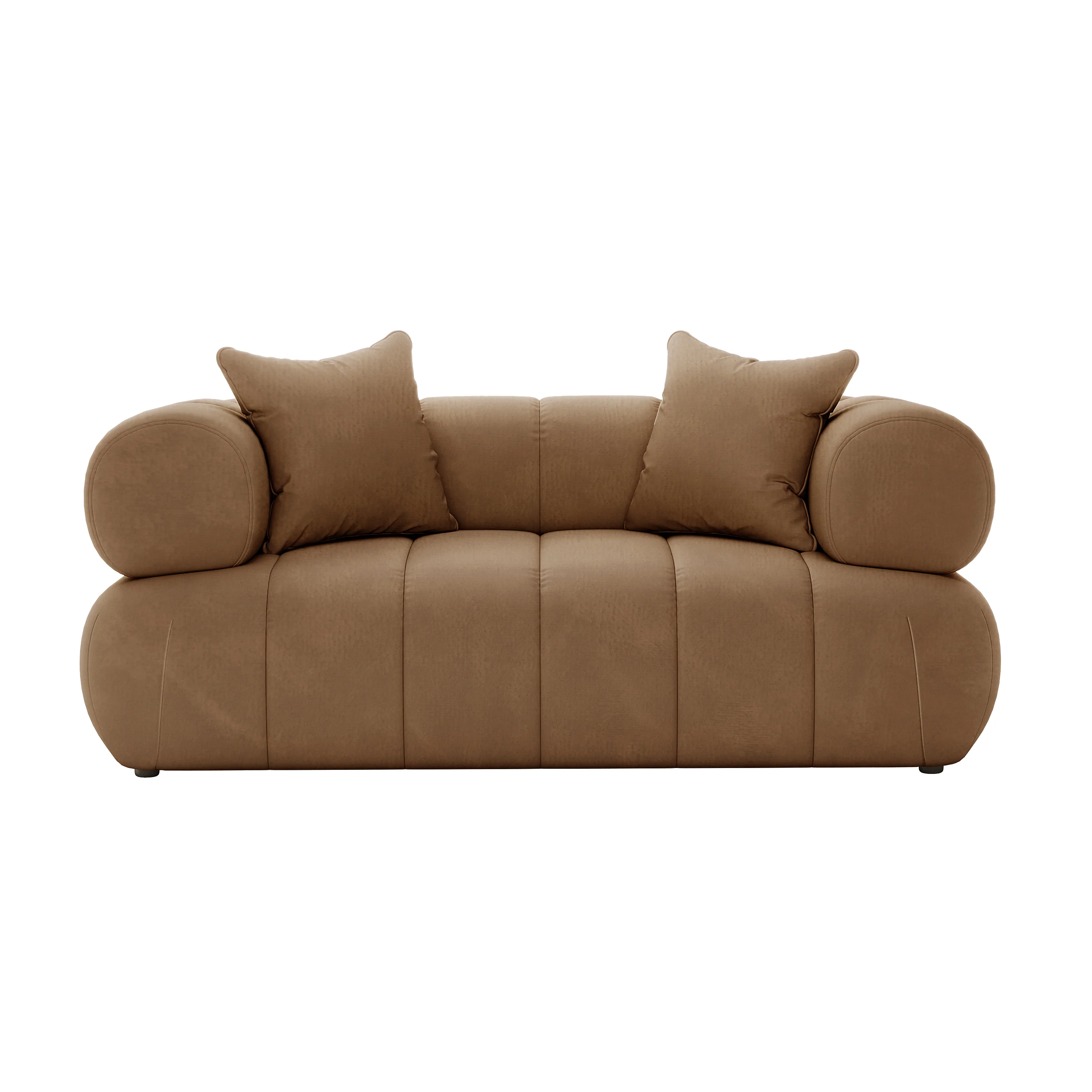 Samira 6 Seater Velvet Sofa Set in Camel Brown - Image 11