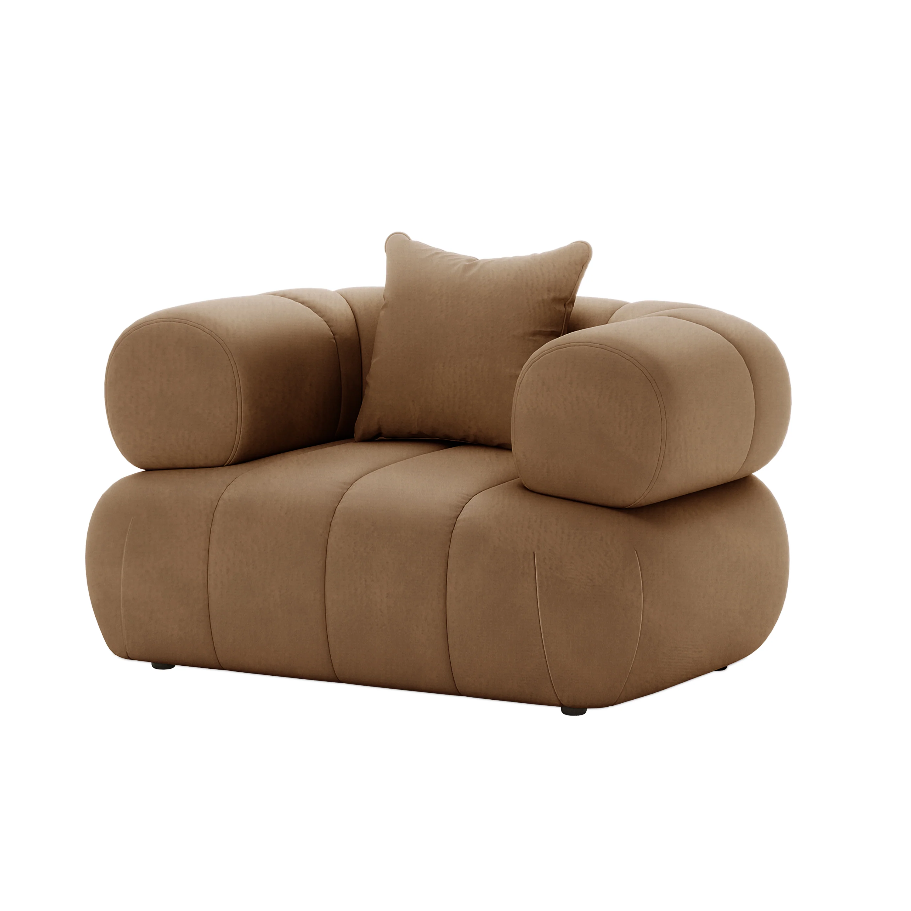 Samira 6 Seater Velvet Sofa Set in Camel Brown - Image 14
