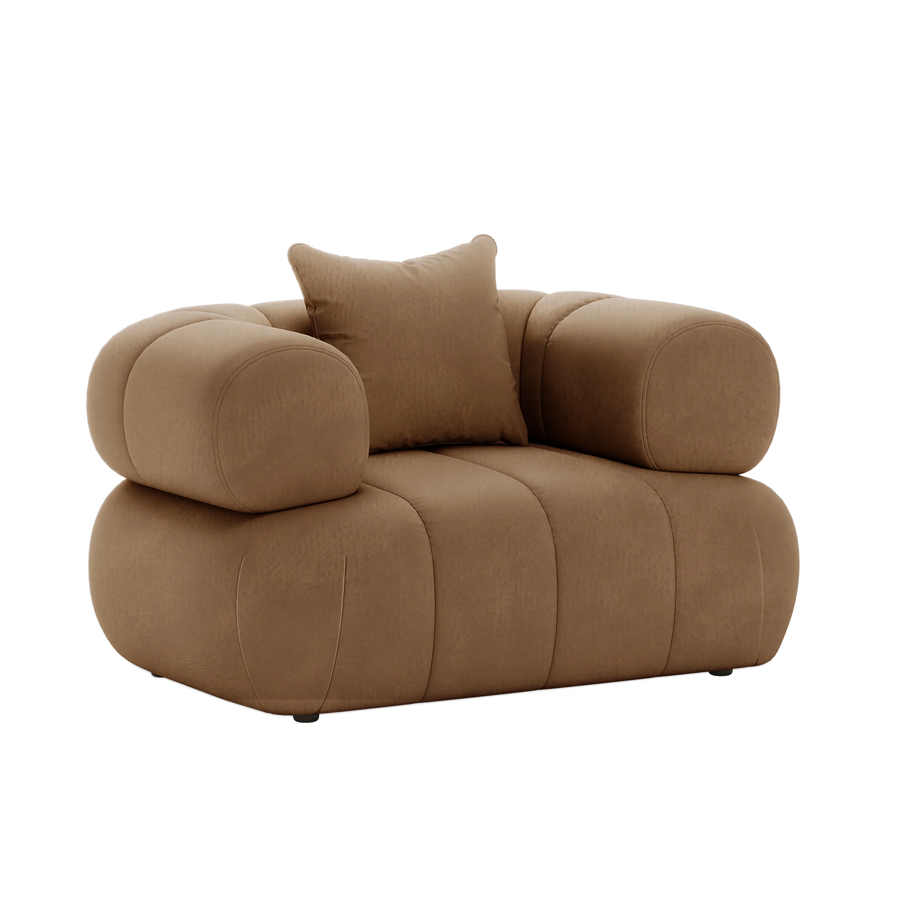 Samira 6 Seater Velvet Sofa Set in Camel Brown - Image 16