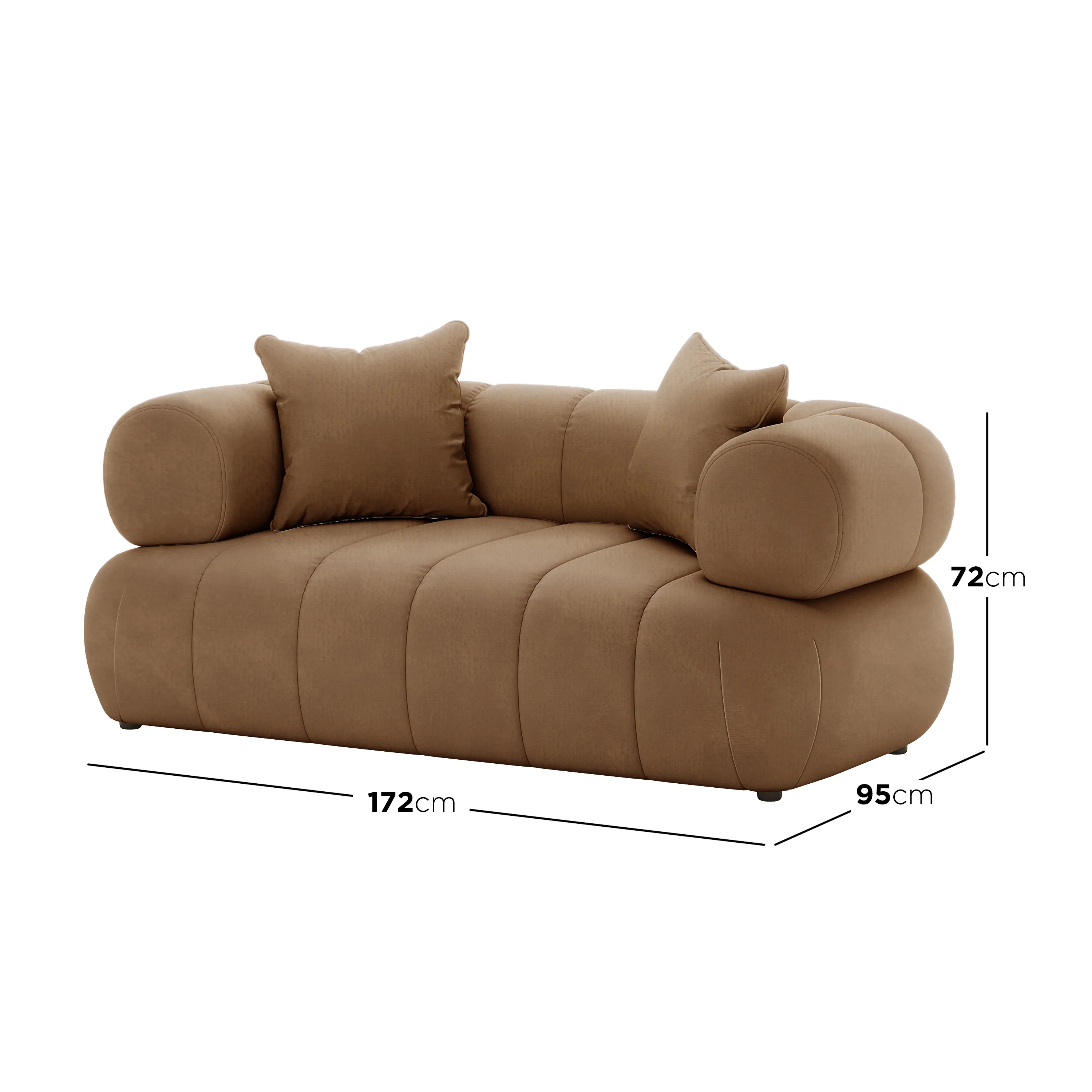 Samira 6 Seater Velvet Sofa Set in Camel Brown - Image 4