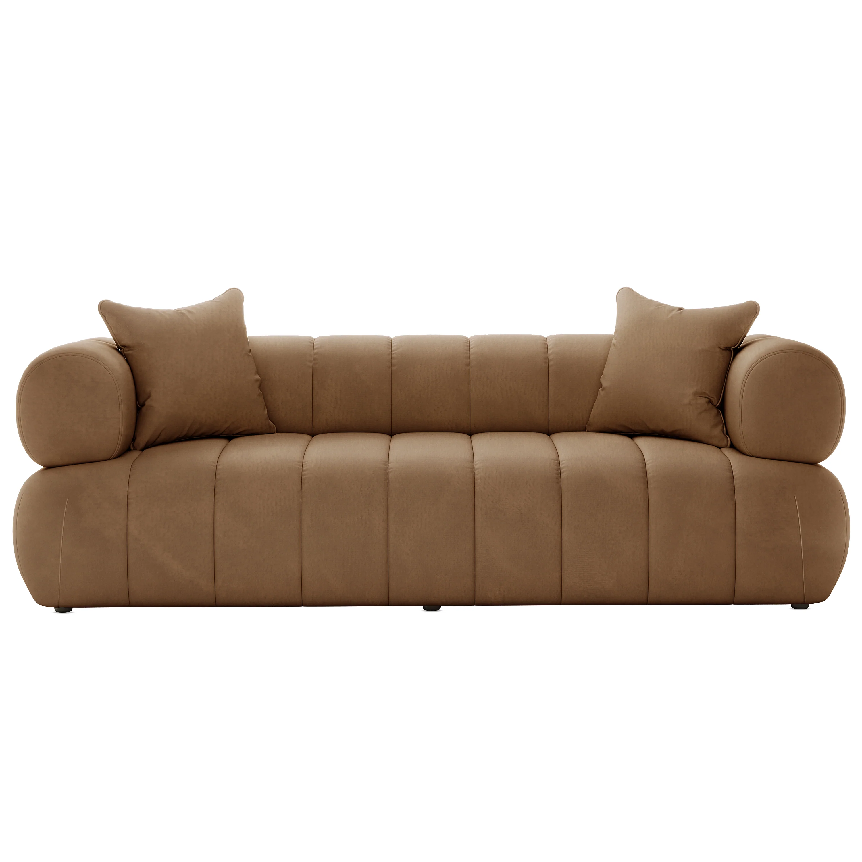 Samira 6 Seater Velvet Sofa Set in Camel Brown - Image 7