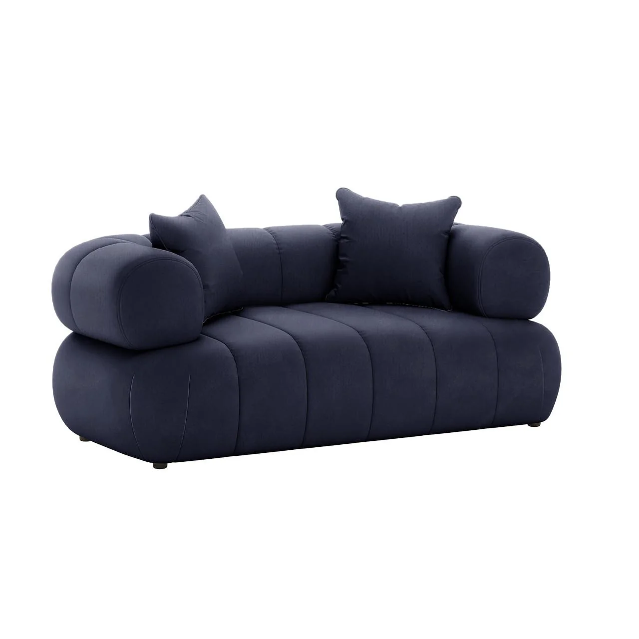 Samira 6 Seater Velvet Sofa Set in Navy Blue - Image 11