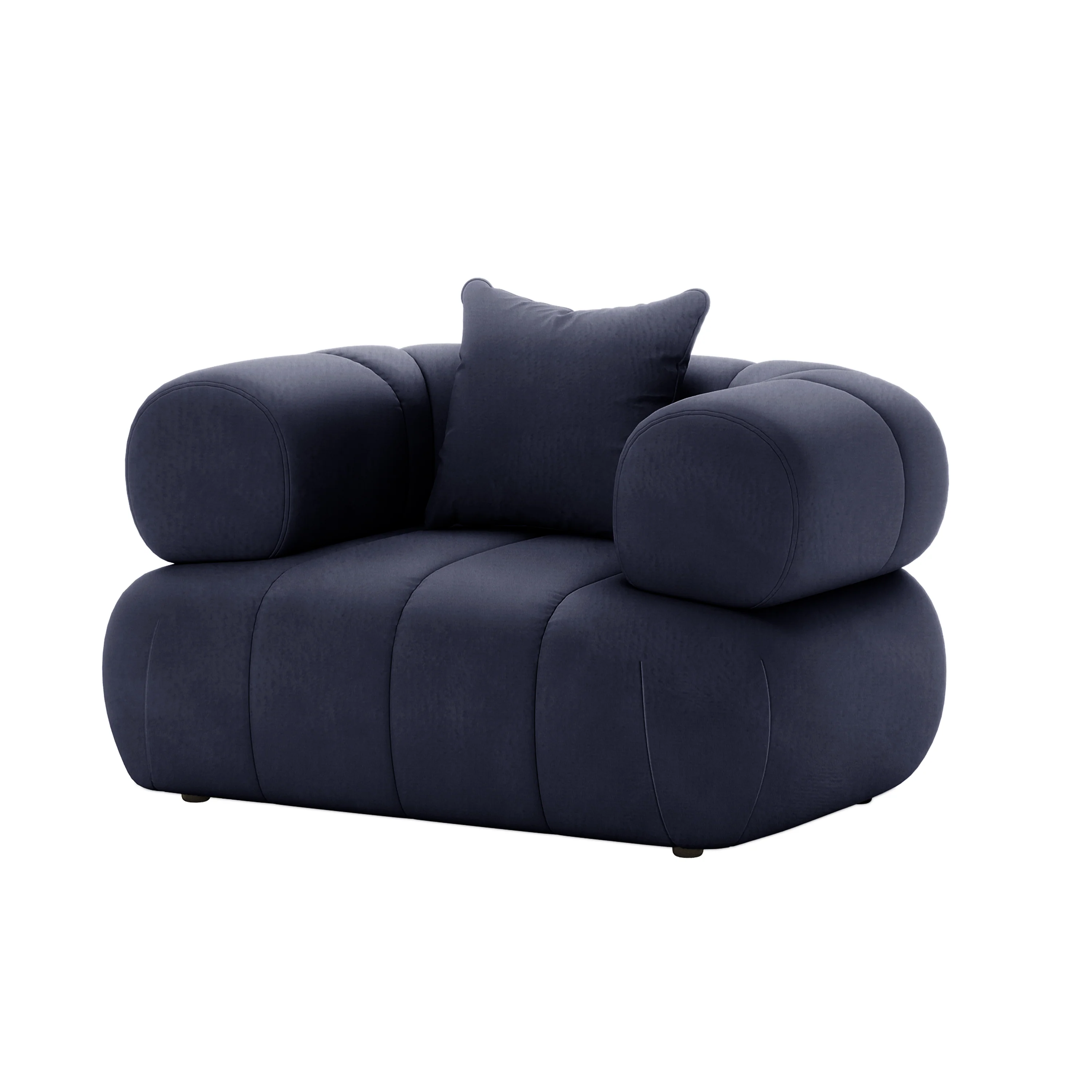 Samira 6 Seater Velvet Sofa Set in Navy Blue - Image 14