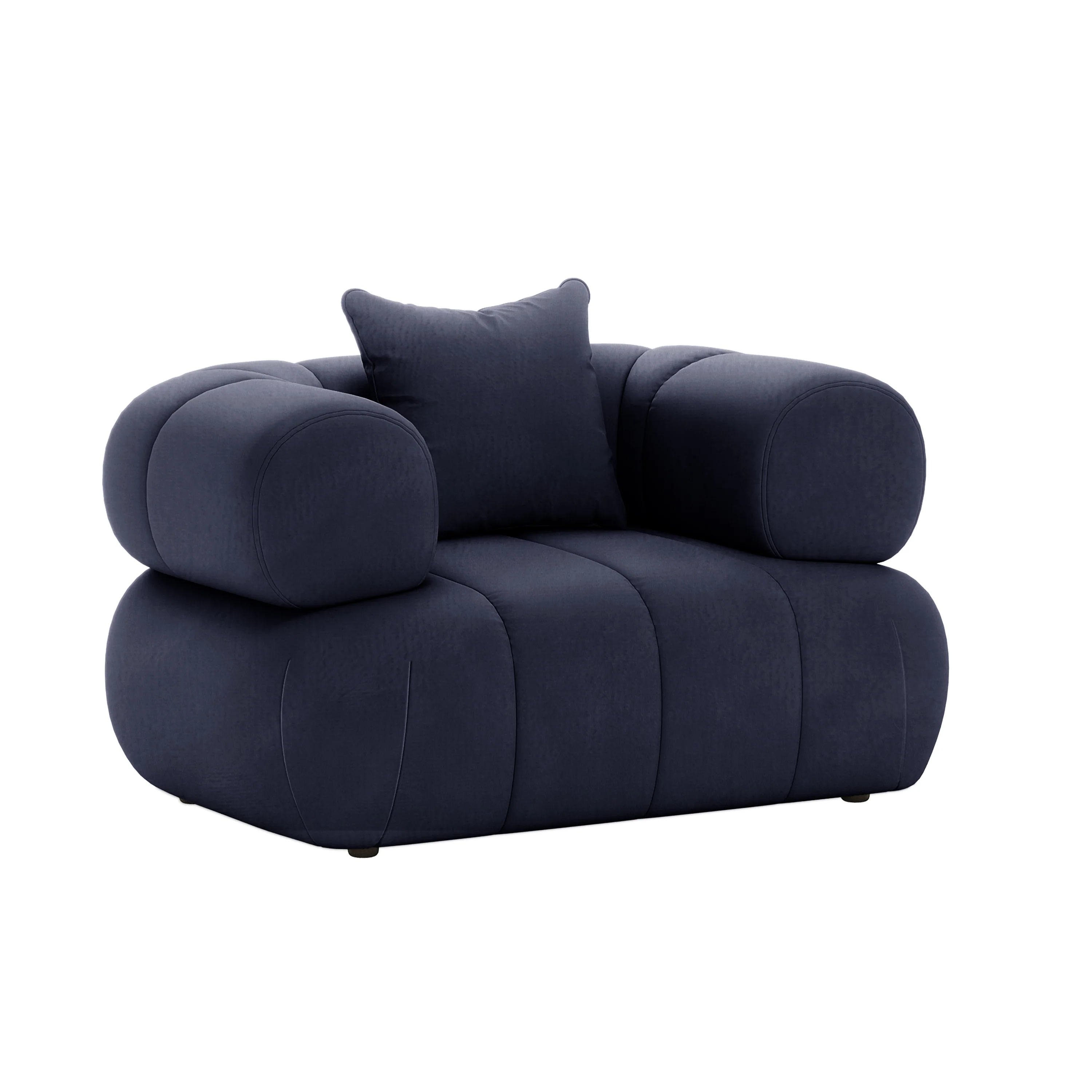 Samira 6 Seater Velvet Sofa Set in Navy Blue - Image 16