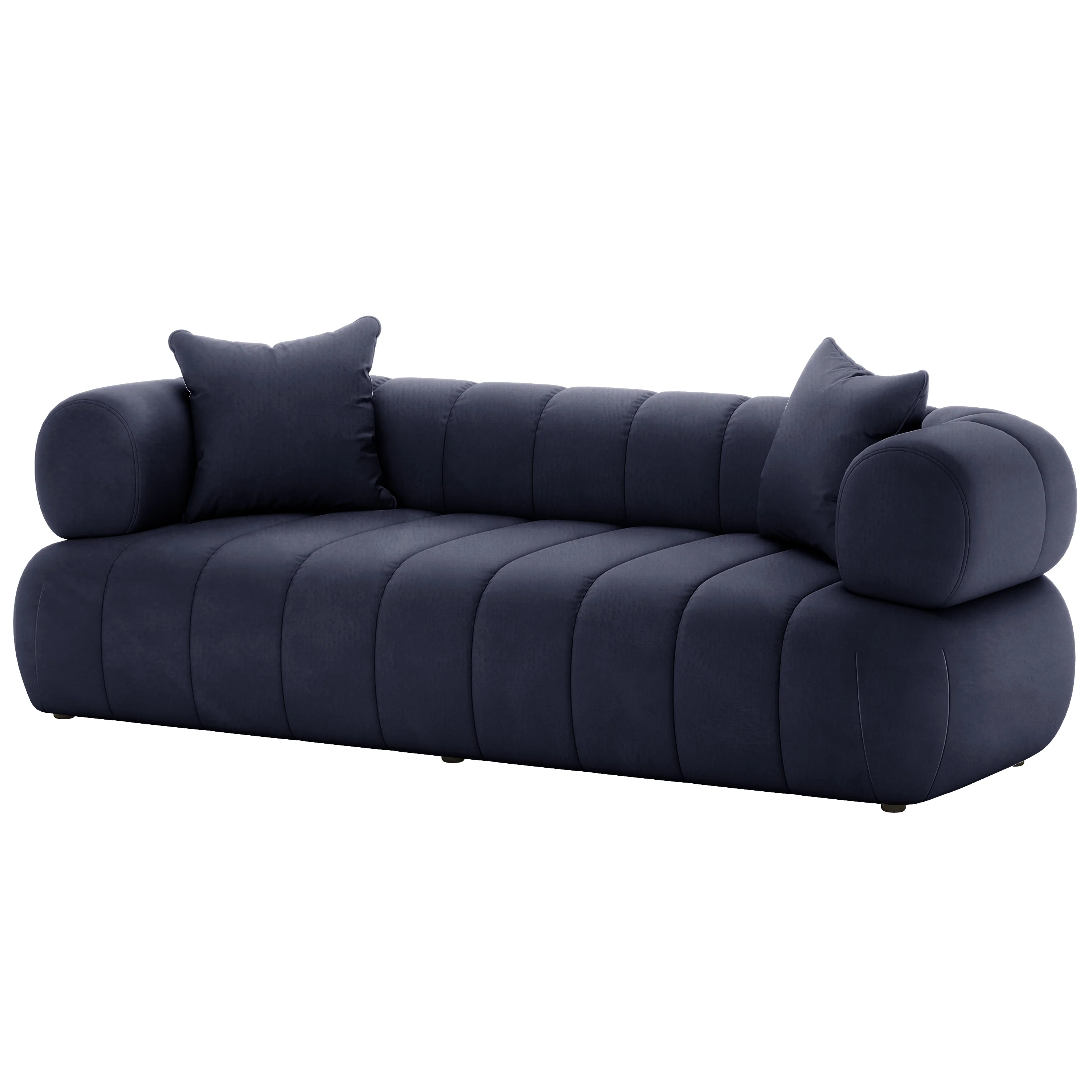 Samira 6 Seater Velvet Sofa Set in Navy Blue - Image 5