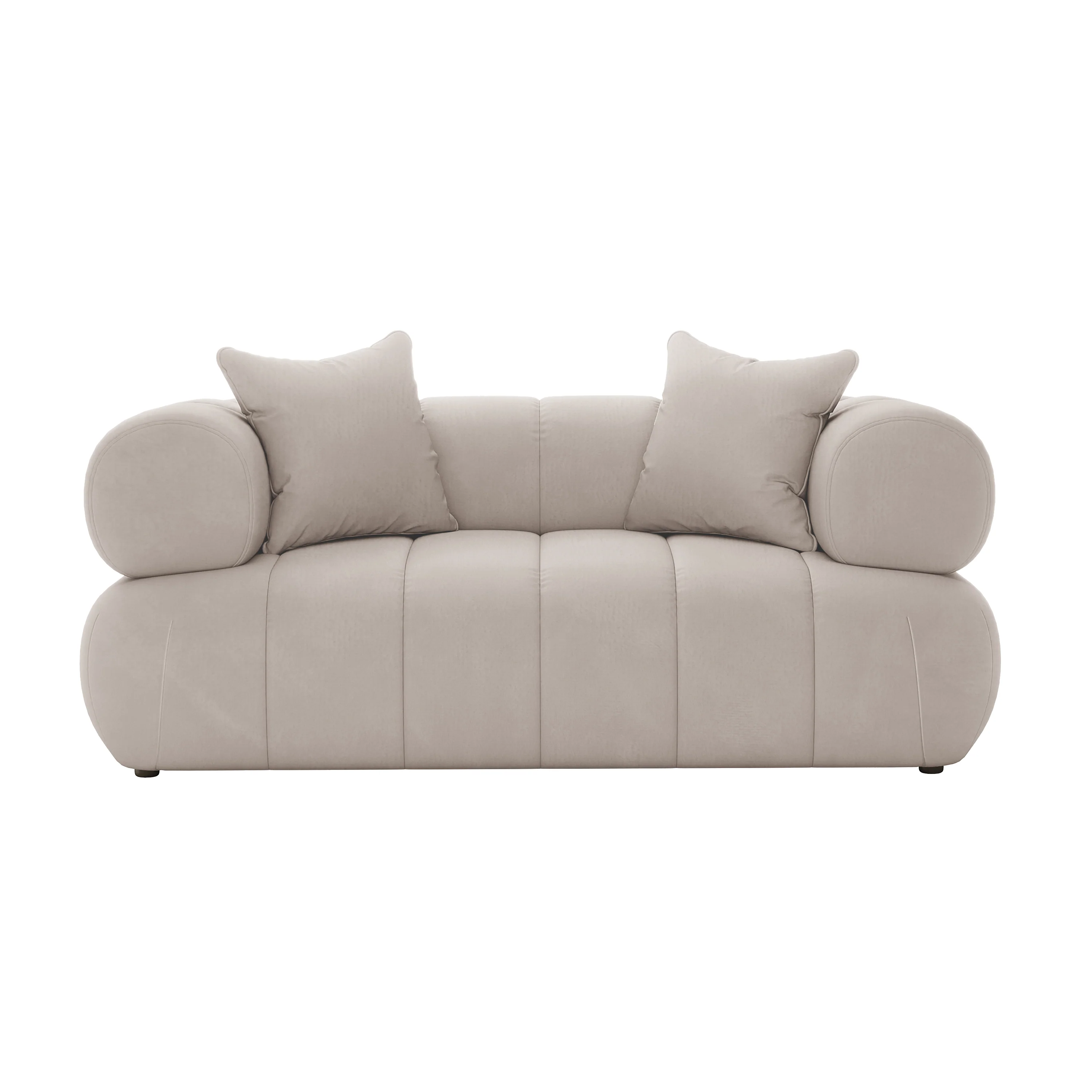 Samira 6 Seater Velvet Sofa Set in Warm Beige - Image 11