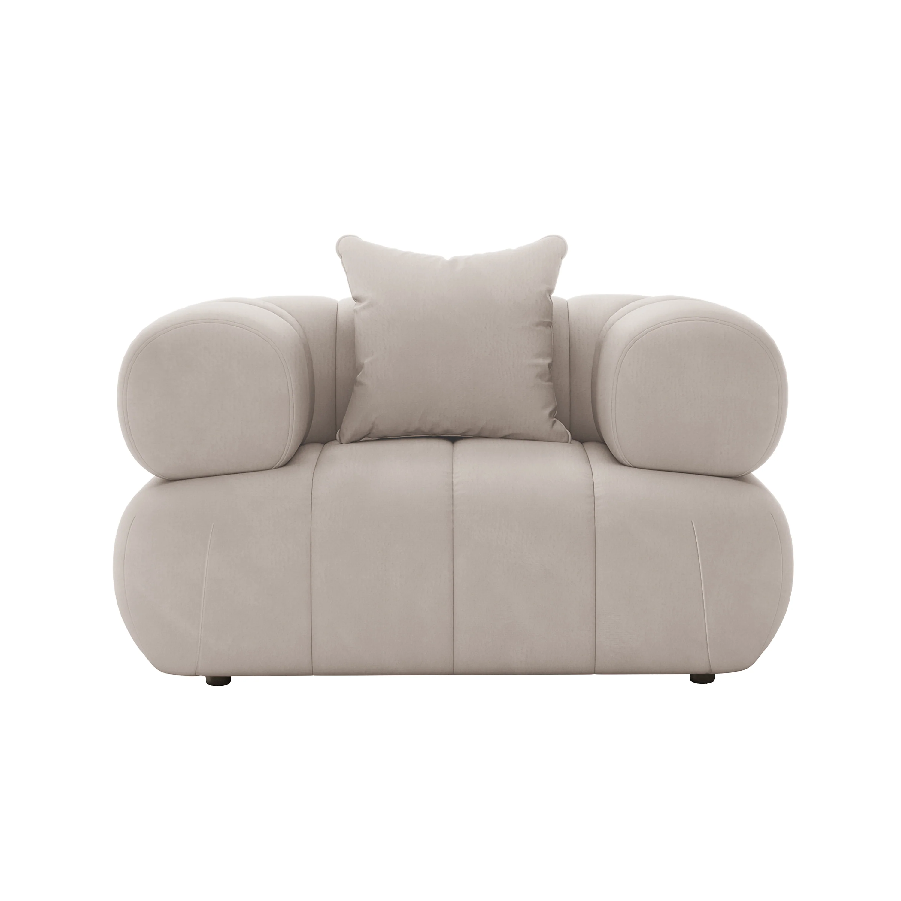 Samira 6 Seater Velvet Sofa Set in Warm Beige - Image 15