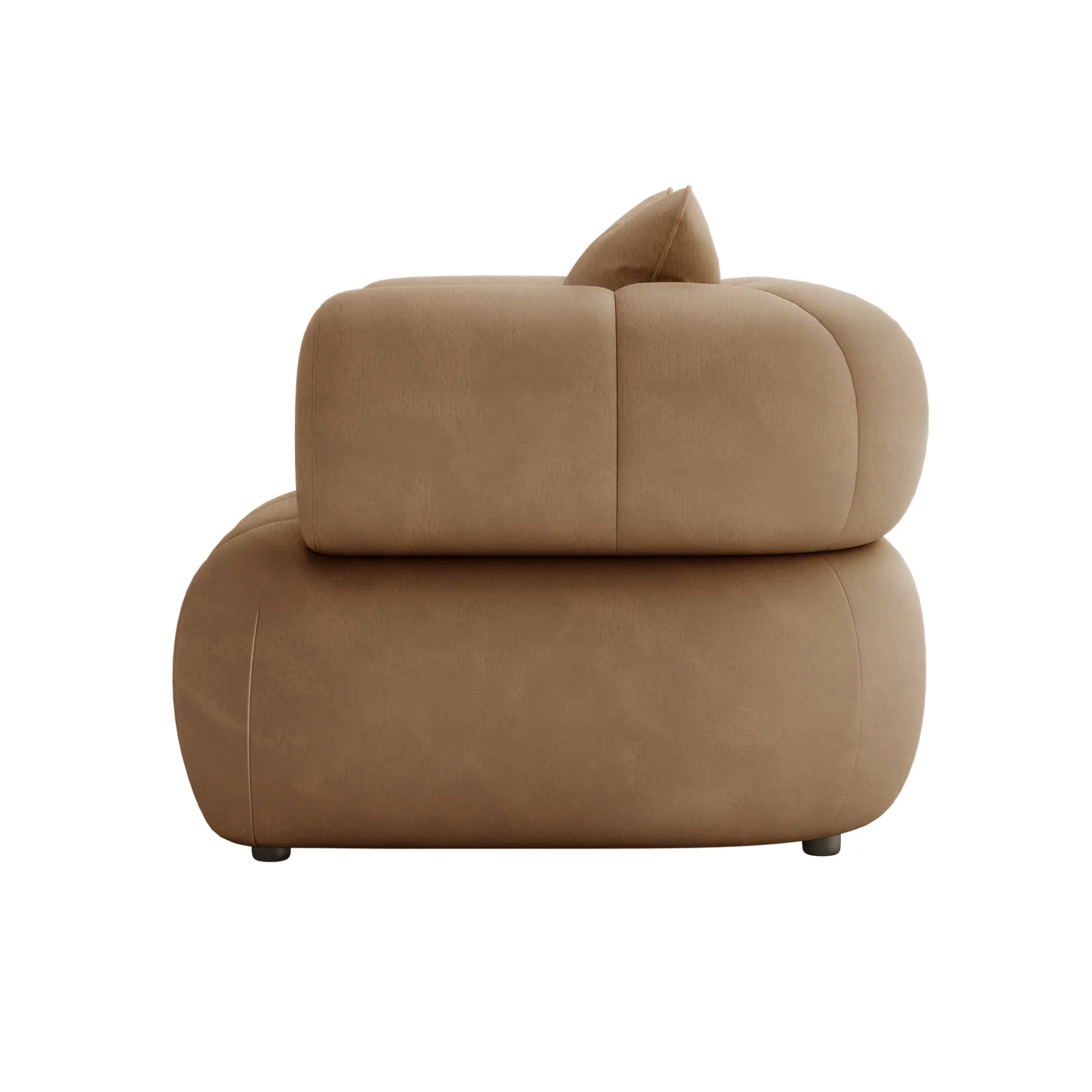 Samira Single Seater Velvet Sofa in Camel Brown - Image 6