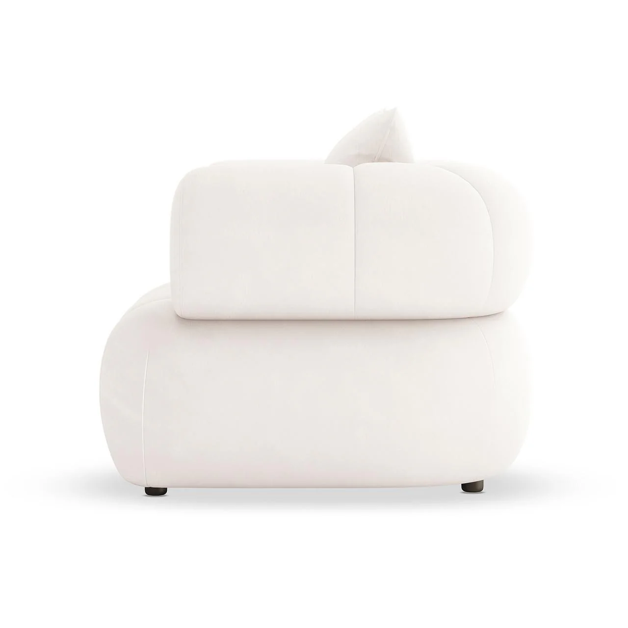 Samira Single Seater Velvet Sofa in Cream - Image 6