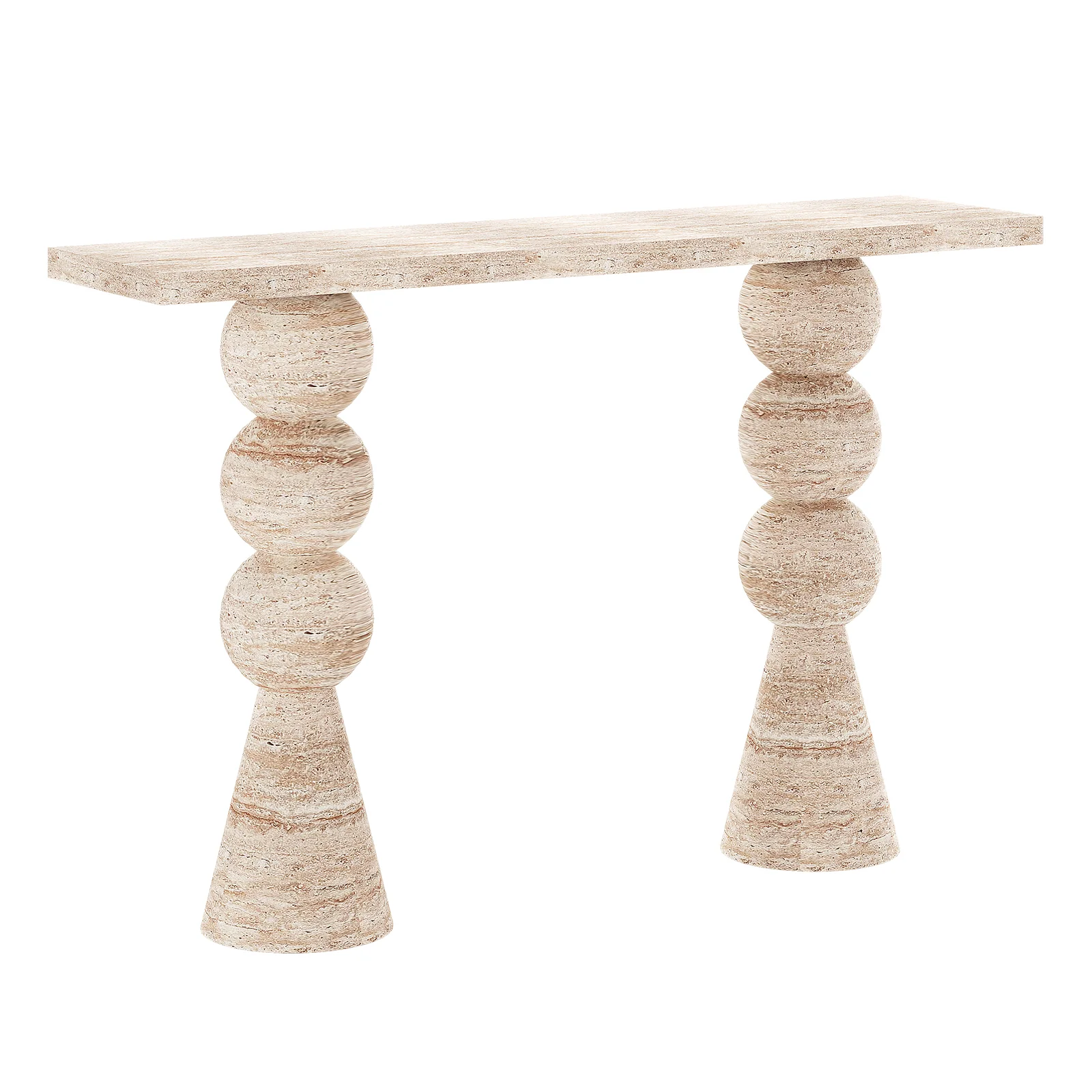 Sandford 135cm Pillar Concrete Hallway Table in Travertine - Image 6