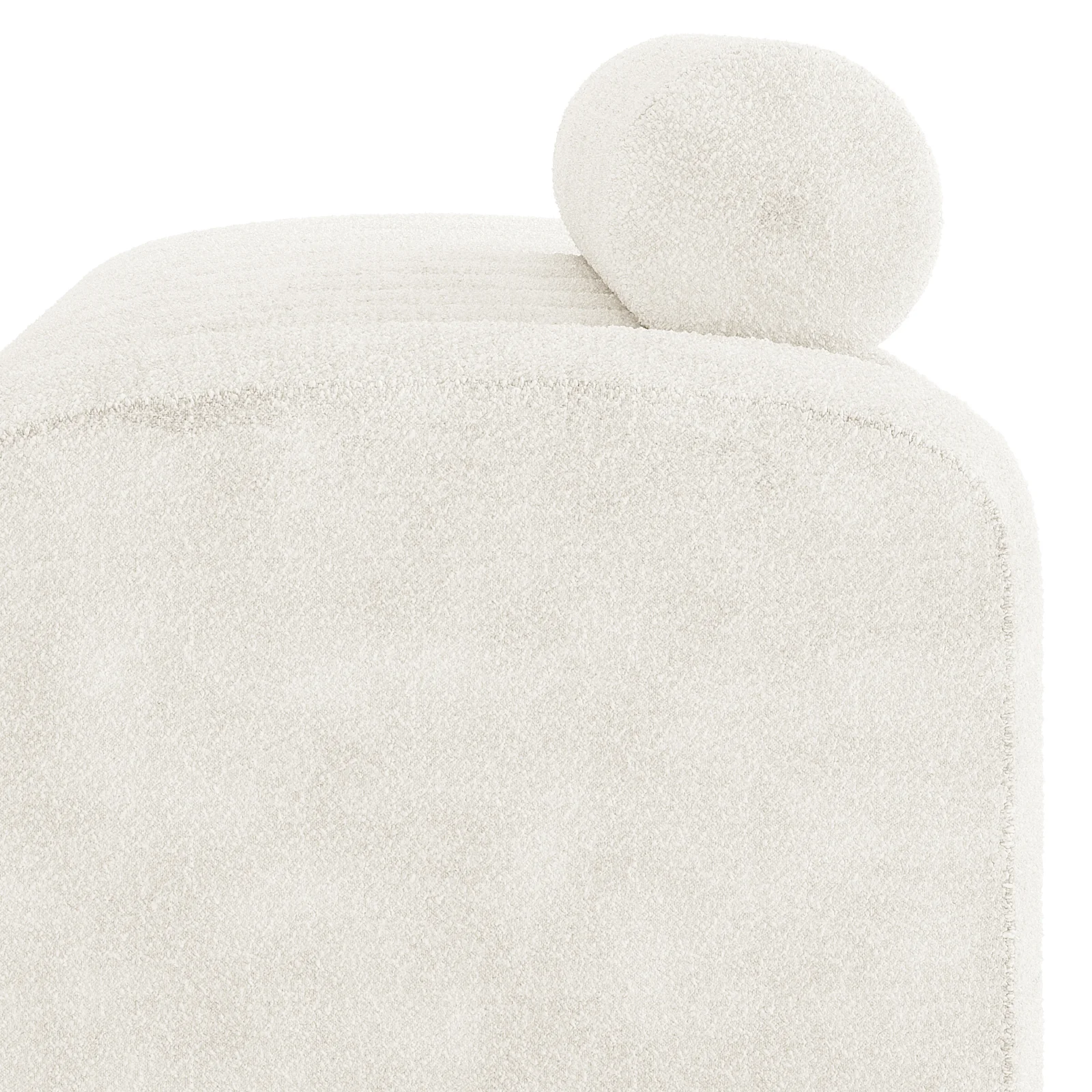 Sasa Boucle Bench with Backrest in Eggshell White - Image 3